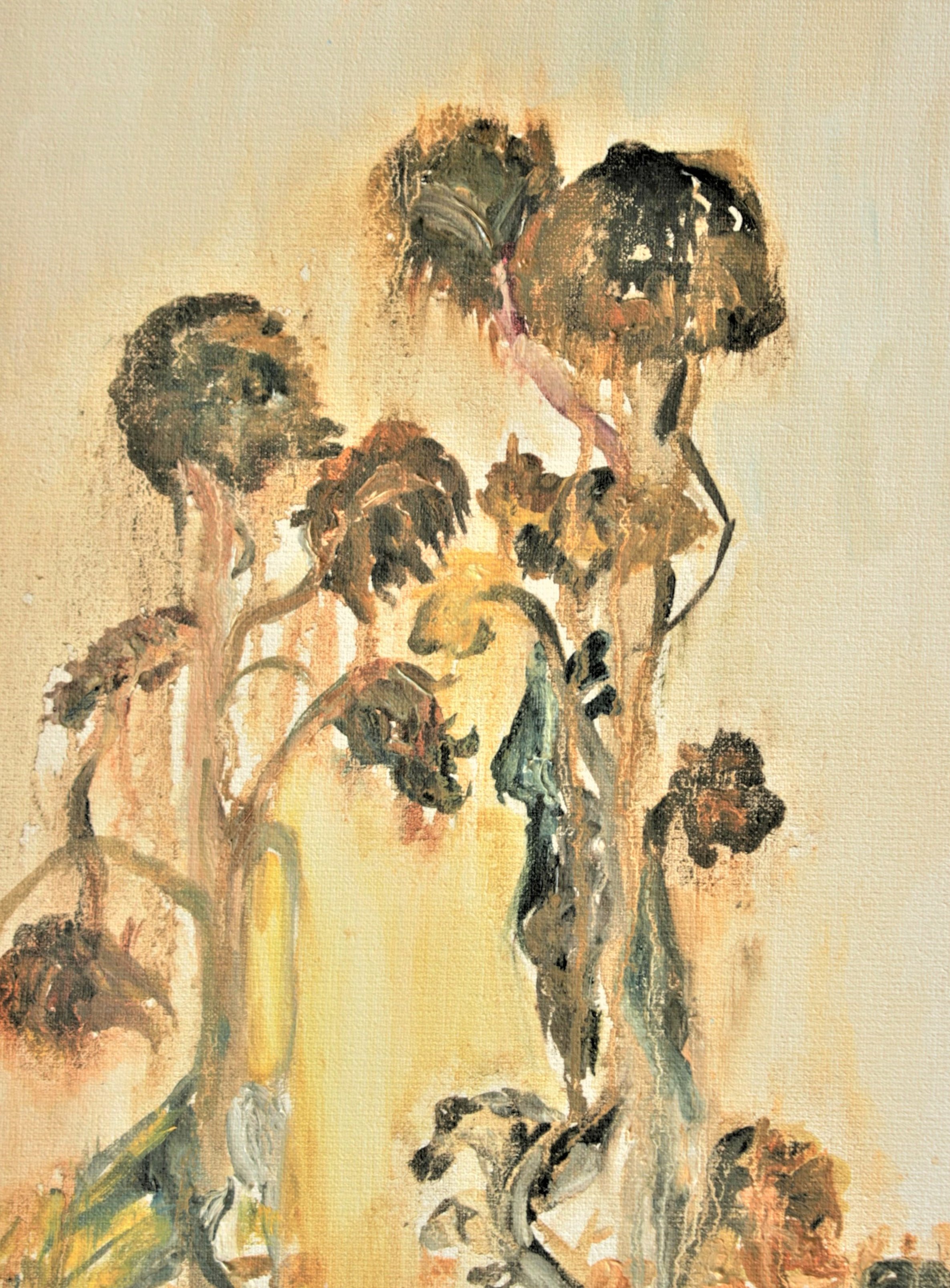 Zonnebloem 2018, olieverf op linnen, 30 x 40 cm