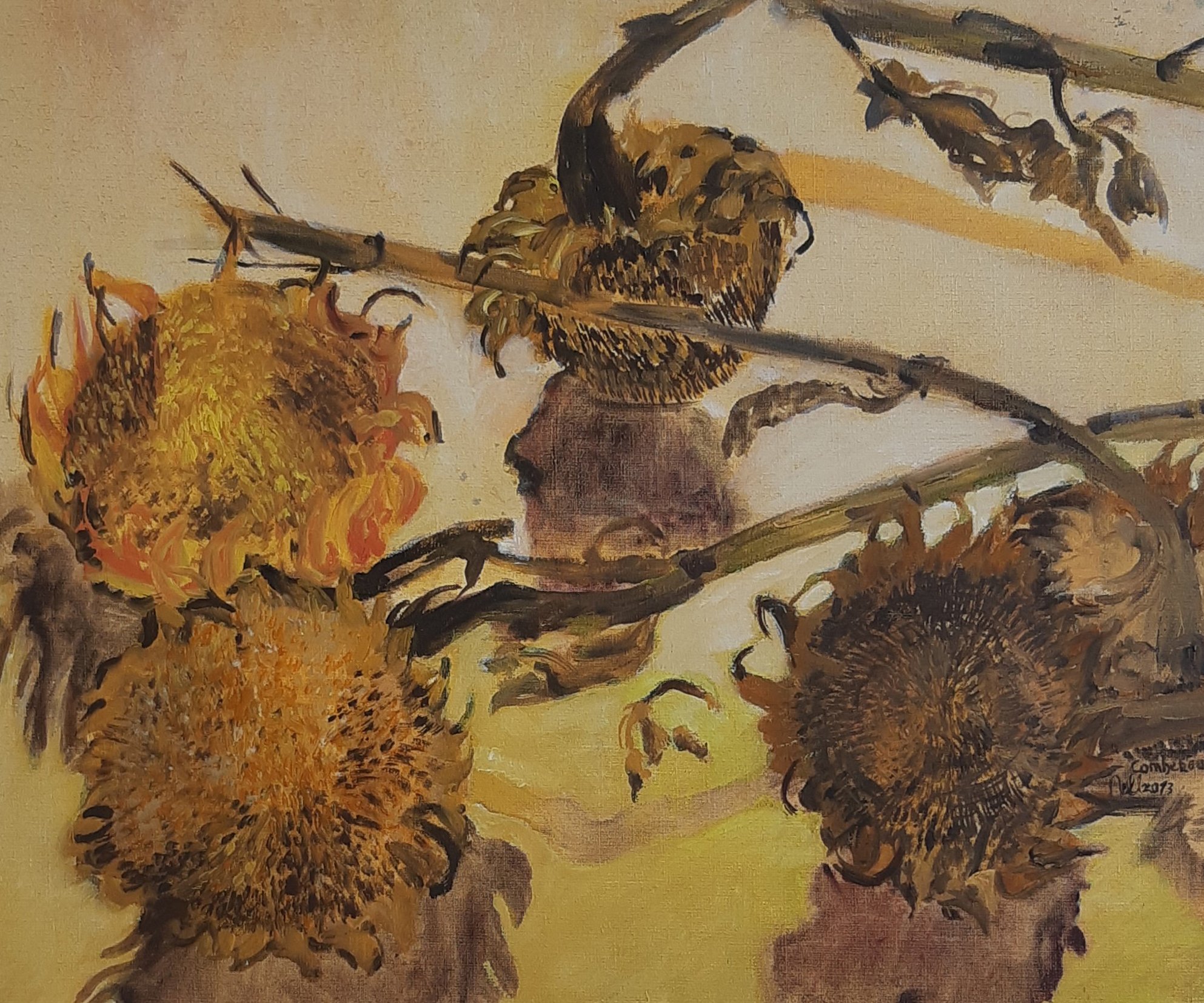 Zonnebloem 2013, olieverf op linnen, 50 x 60 cm