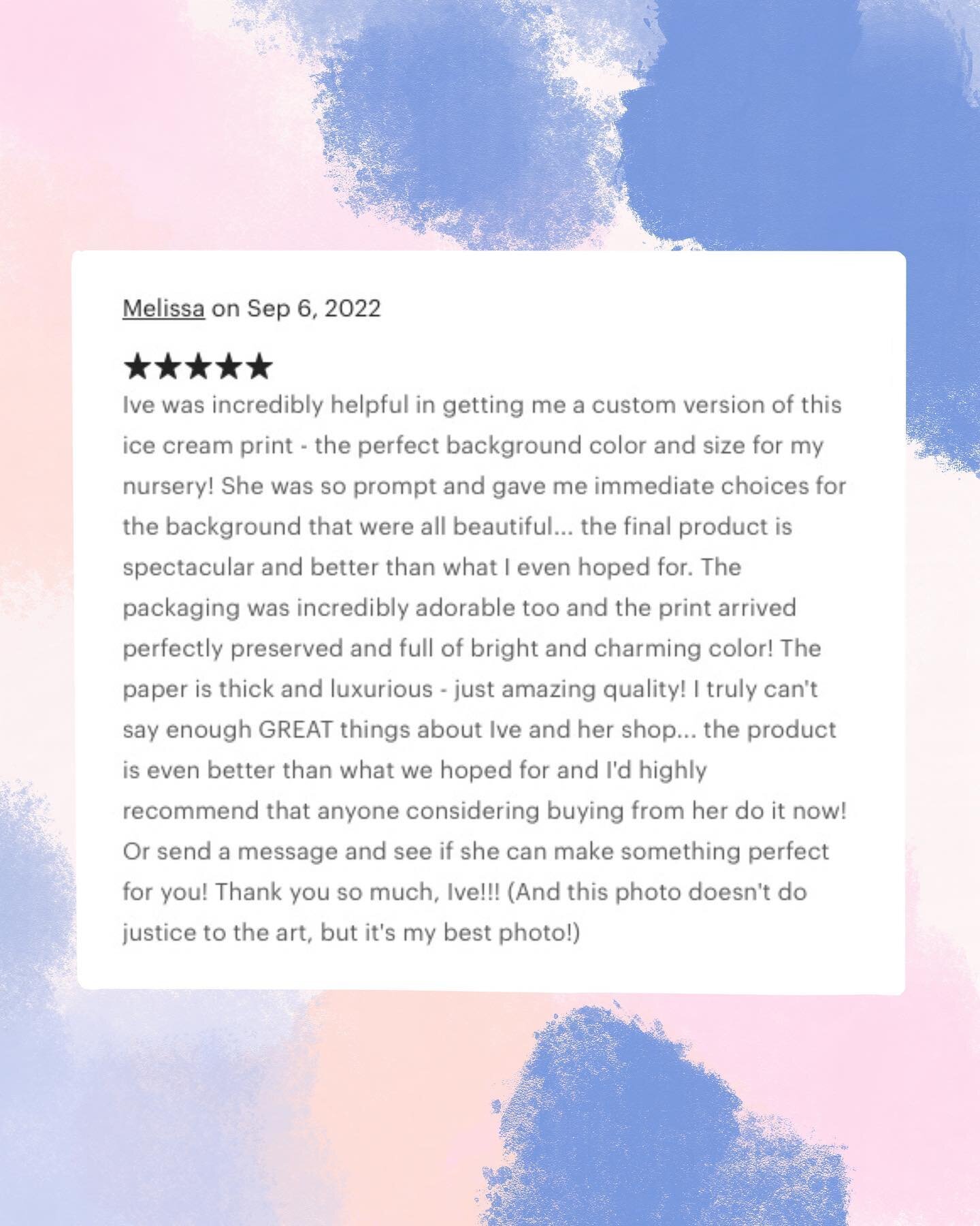 I've had a very weird day today. I'm late with doing my content planning and despite the fact that it's bank holiday in here, I was feeling guilty for taking the day off. I took an unplanned nap this afternoon and woke up to this review in my shop. M