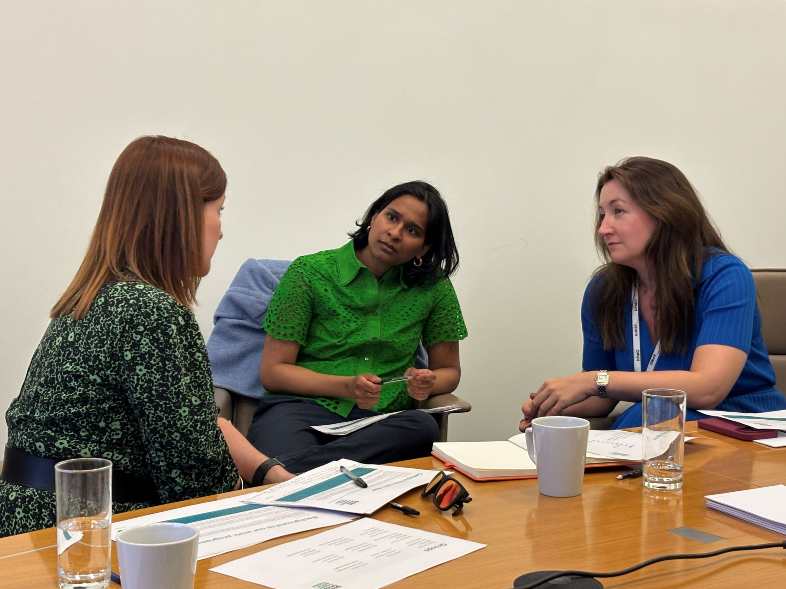 From left to right: Professor Lindsey Macmillan, Dhatri Navanayagam, Claire Jackson