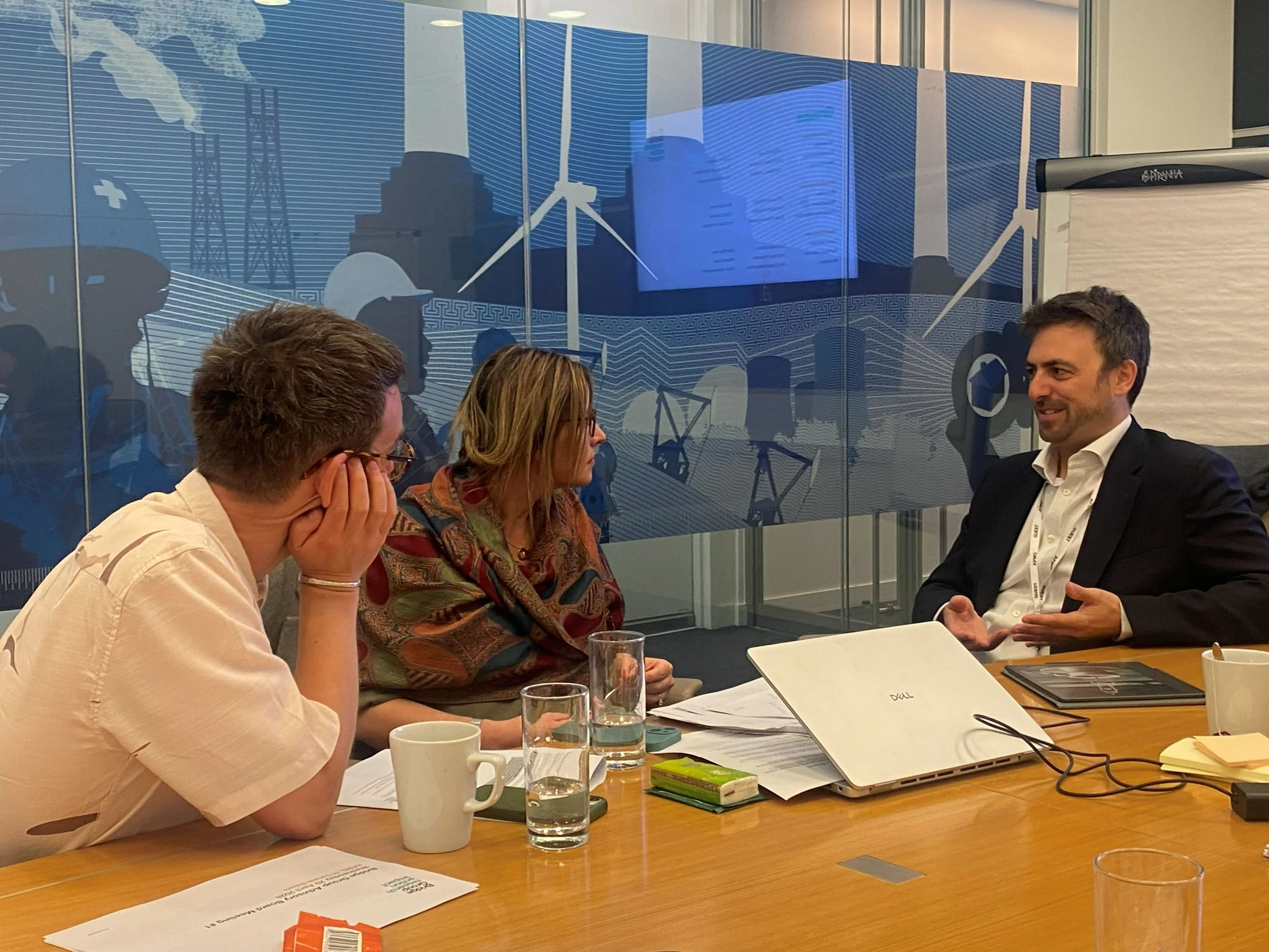 From left to right: Professor Sam Friedman, Professor Beth Johnson, Mikael Down