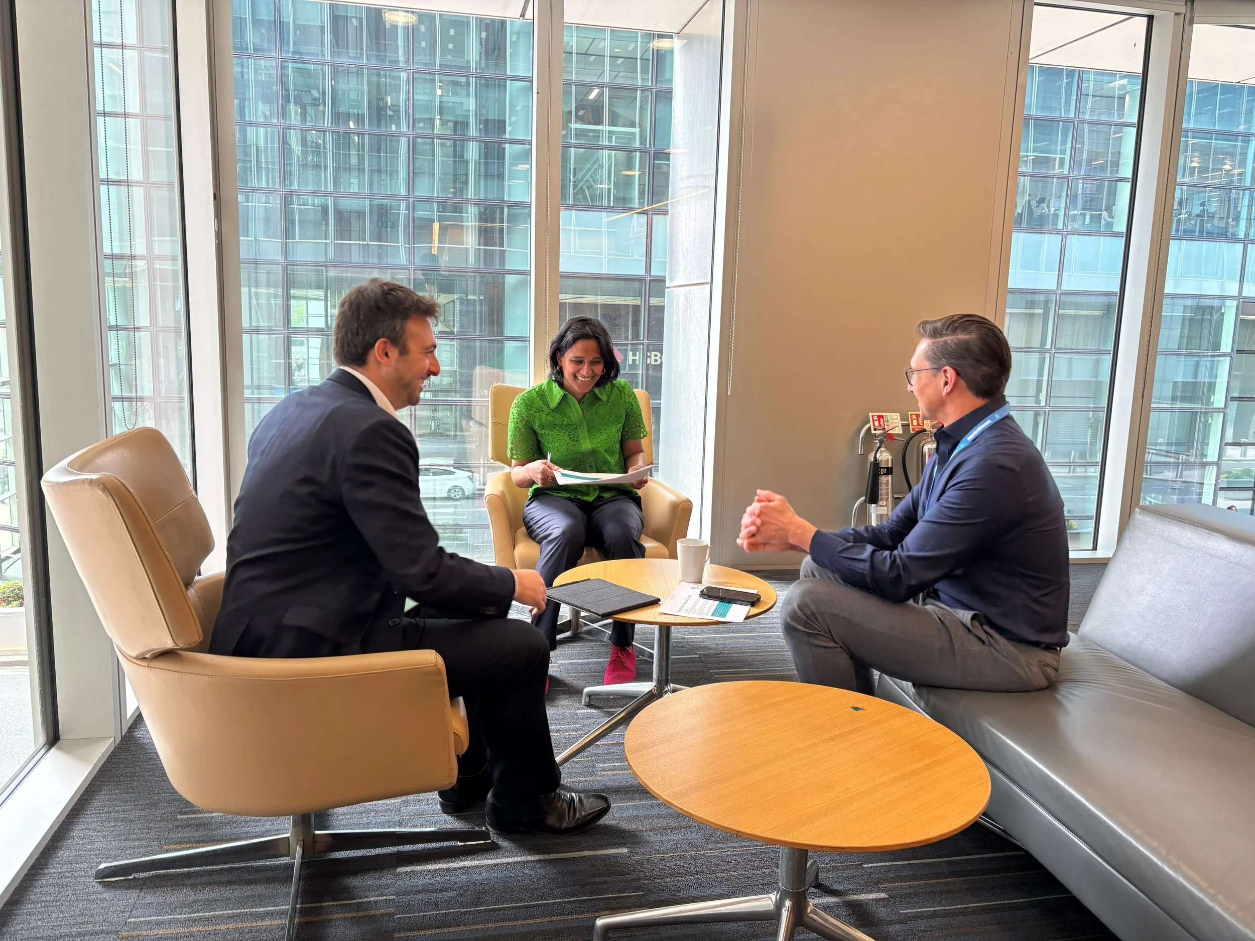 From left to right: Mikael Down, Dhatri Navanayagam, Marc Burrows