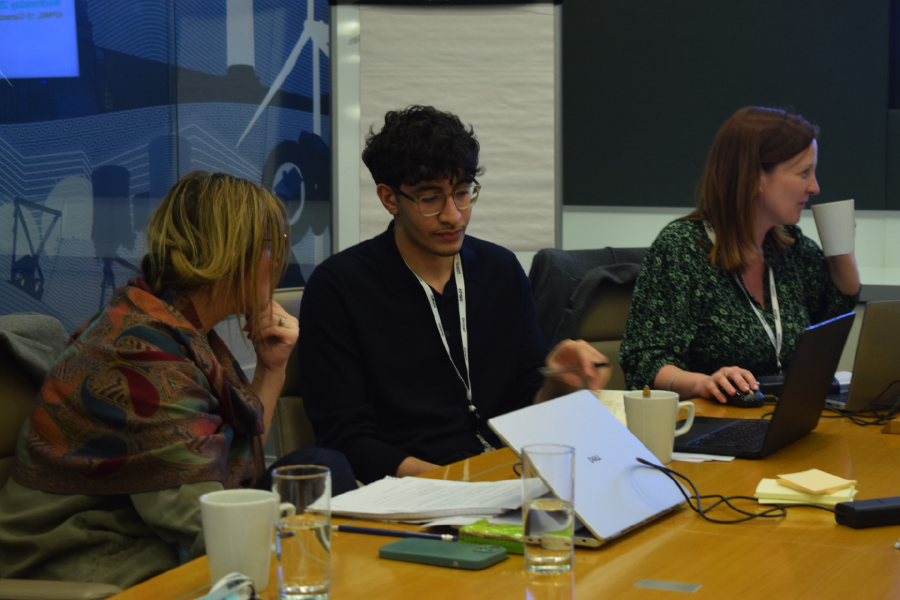 From left to right: Professor Beth Johnson, Mohammed Amara, Professor Lindsey Macmillan