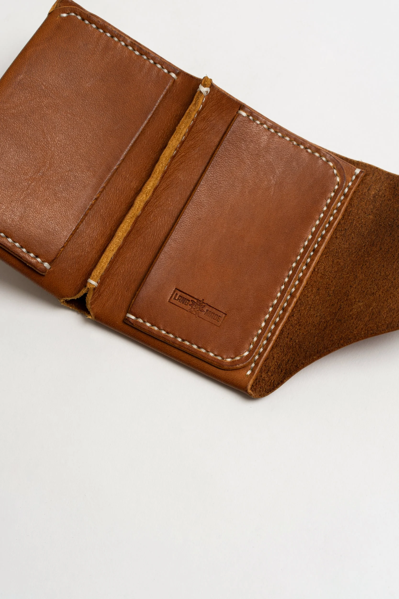 Lang Made Carpenter Wallet in Leather Beech hand stamped