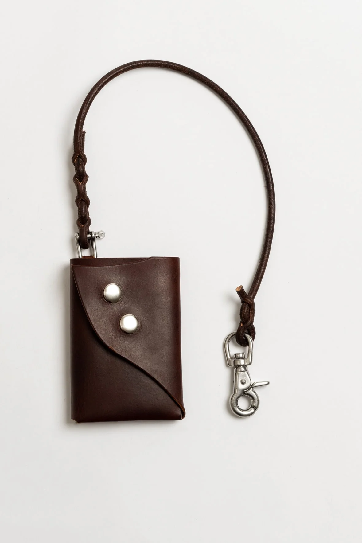 Lang Made Carpenter Wallet in Leather Mahogany with wallet strap