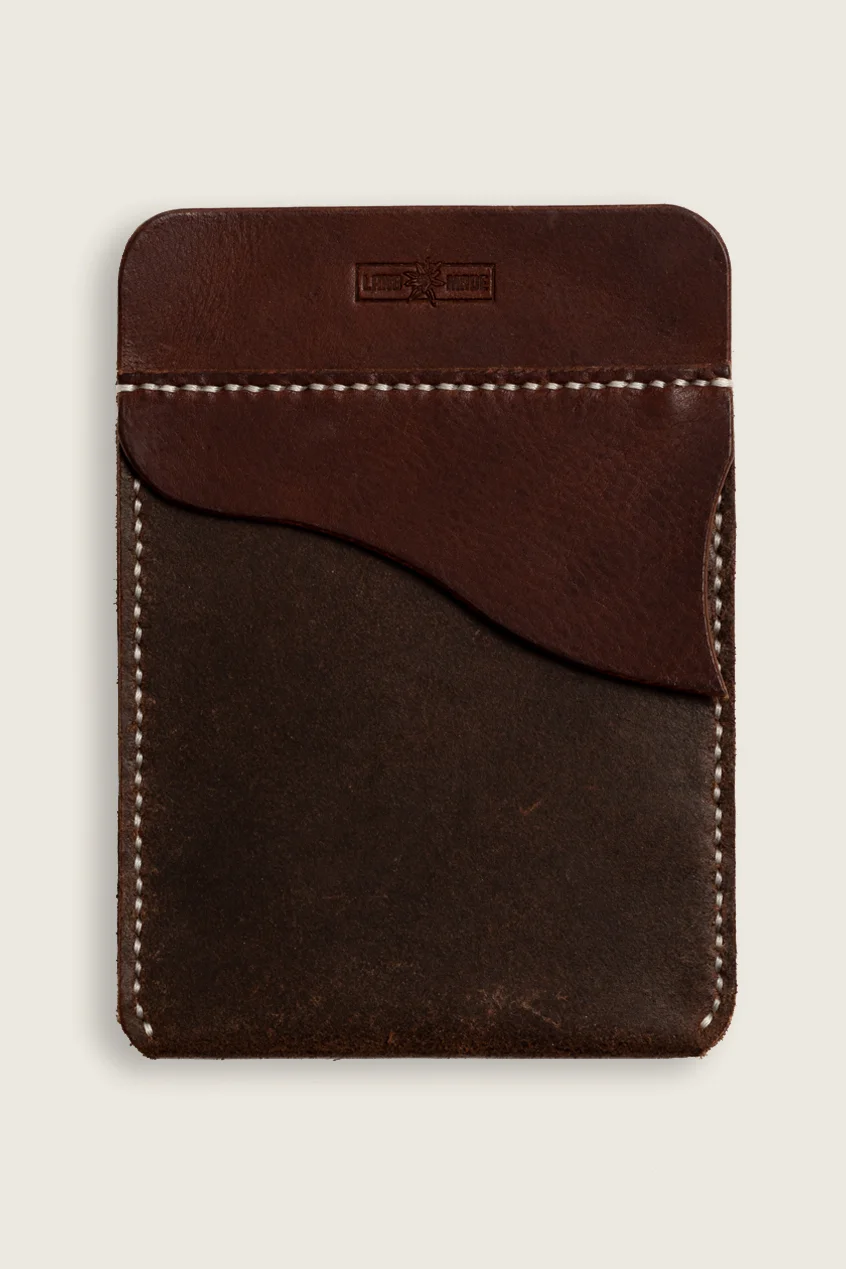 Lang hardwearing leather pocket protector in mahogany