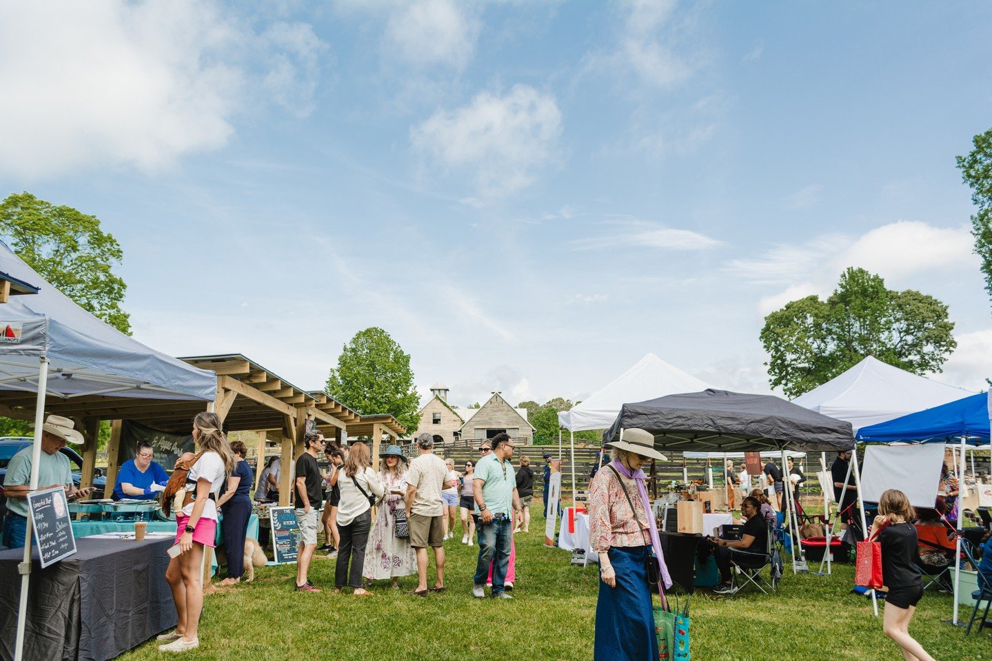 Dreamy Spring Saturdays at the Serenbe Farmers market. 🧺💐🐕 Come out on the Grange Green from 9am-1pm and to enjoy community, shop organic produce + goods, and dance to live music. ⁠
⁠
When you're done- check out all there is to explore in Serenbe!