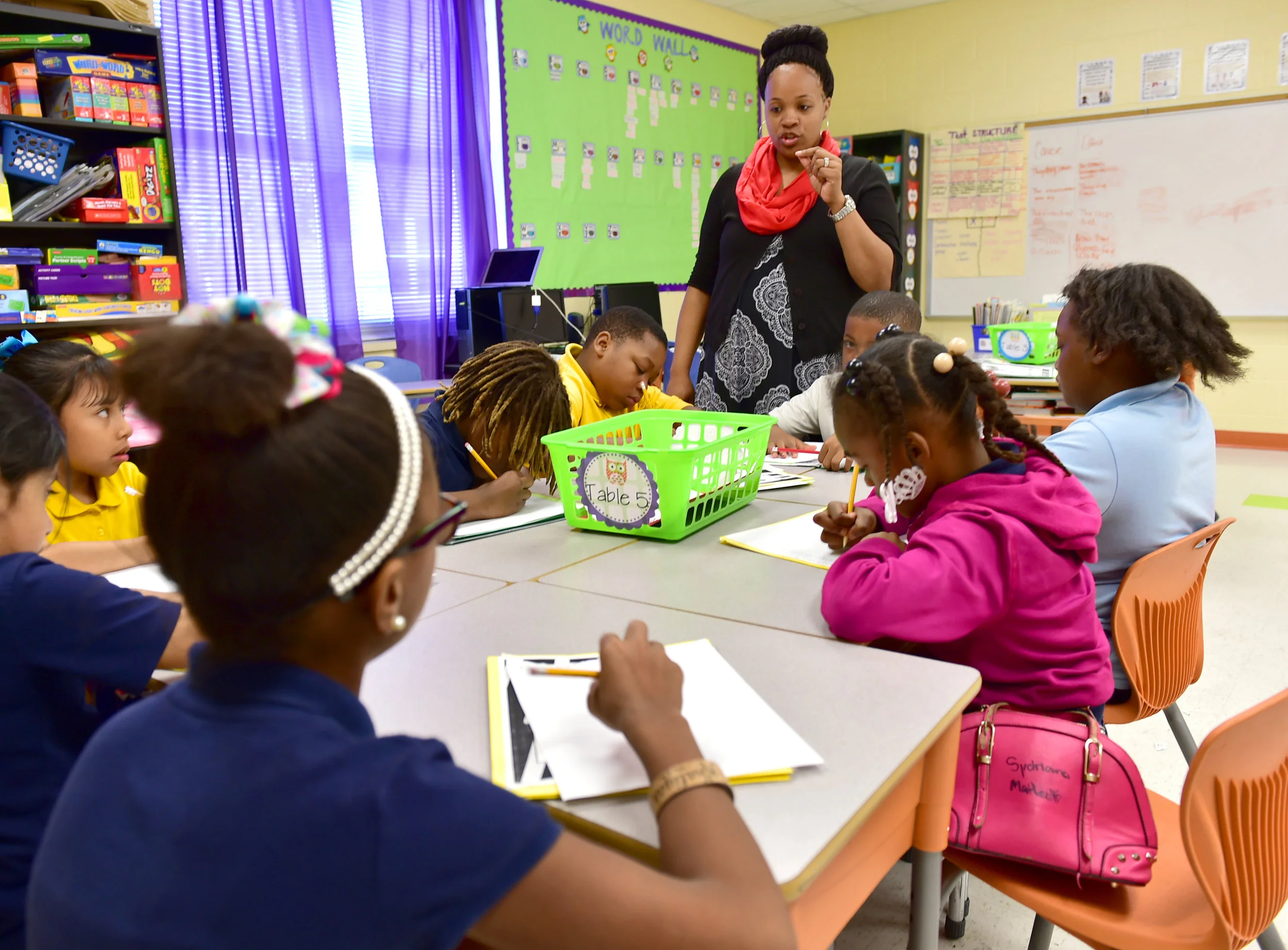 In this file photo, reading coach Lakisha Watkins practices word sounds and spelling with third-graders at Goodloe Elementary School in Canton. As Mississippi prepares to raise the bar for its third-grade literacy promotion test, there’s an increasing demand for such positions. Advocates say investing more in the state’s public schools could help grow a state-funded reading coach program. File Photo/Clarion Ledger