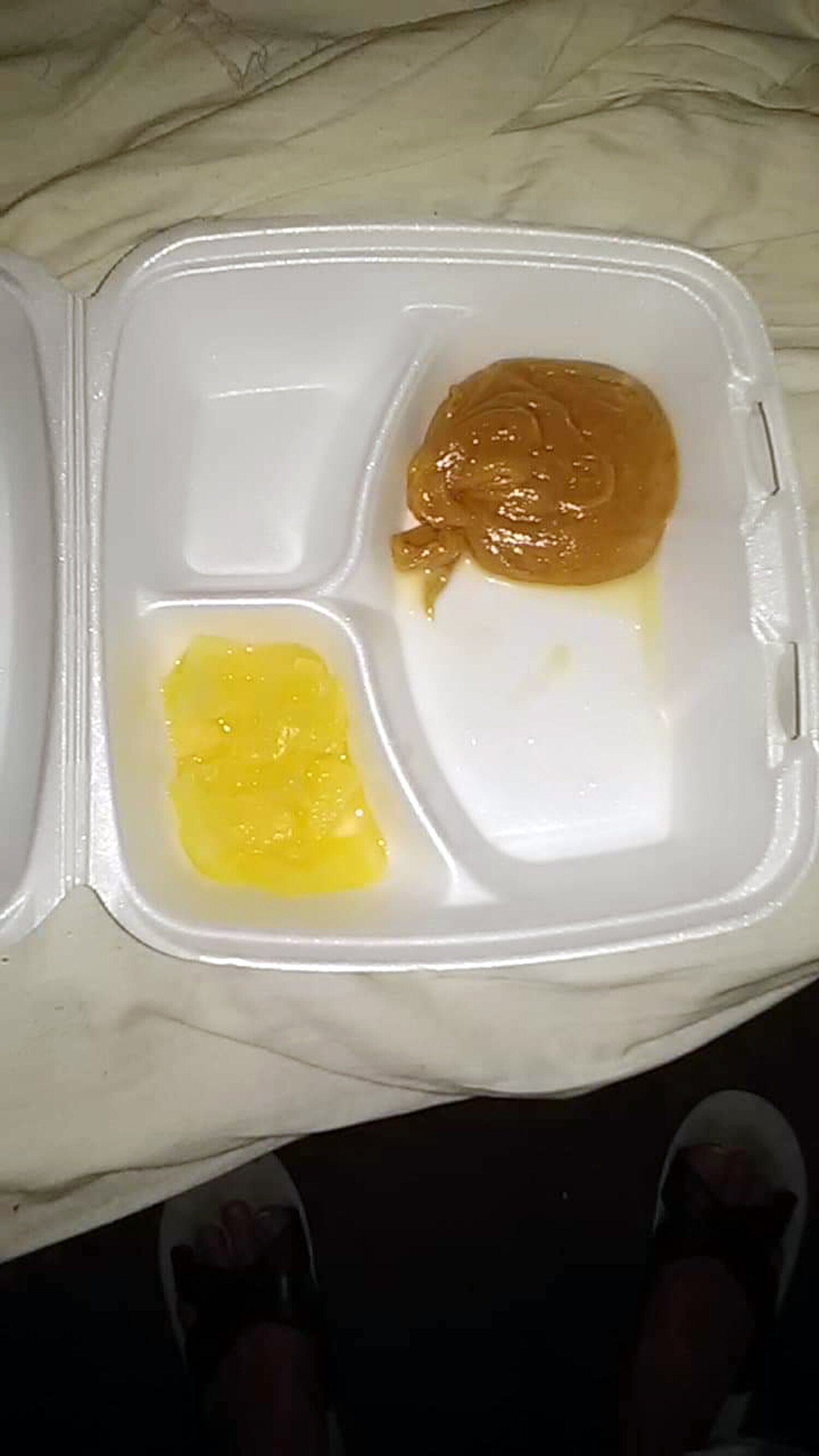 Actual meal at Parchman: This is one of many photographs that Parchman inmates have shared, saying they don't have enough to survive.