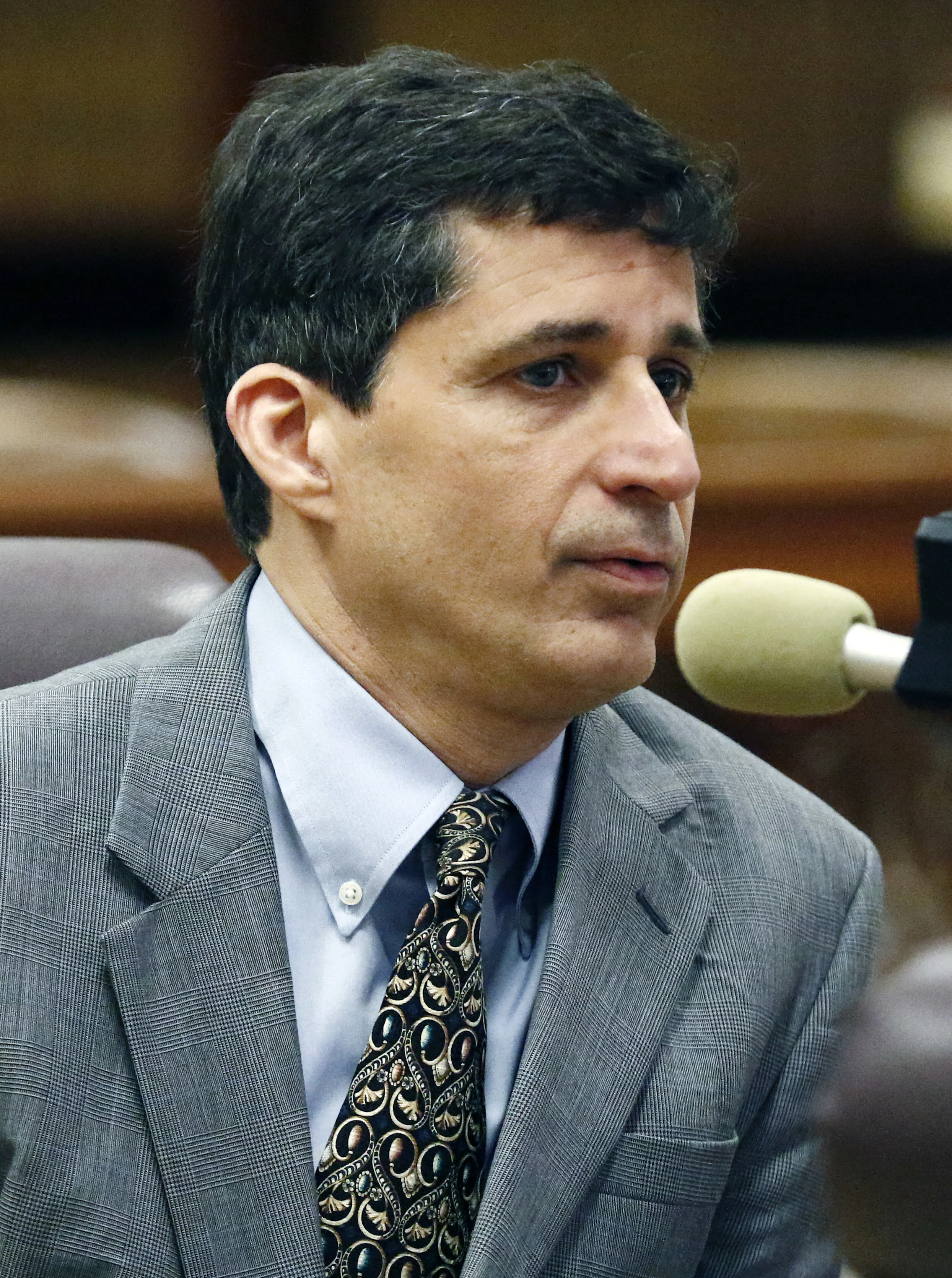 André de Gruy is seen here on March 15, 2017 during his confirmation hearing at the Mississippi Capitol for a four-year term as director of the State Public Defender's Office. AP/Rogelio V. Solis