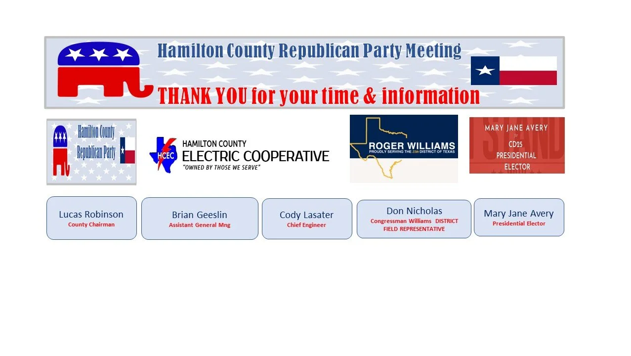 Hamilton County Republican Party March Meeting - THANK YOU!!!