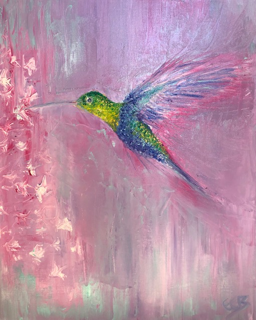 Humming Bird & Flowers