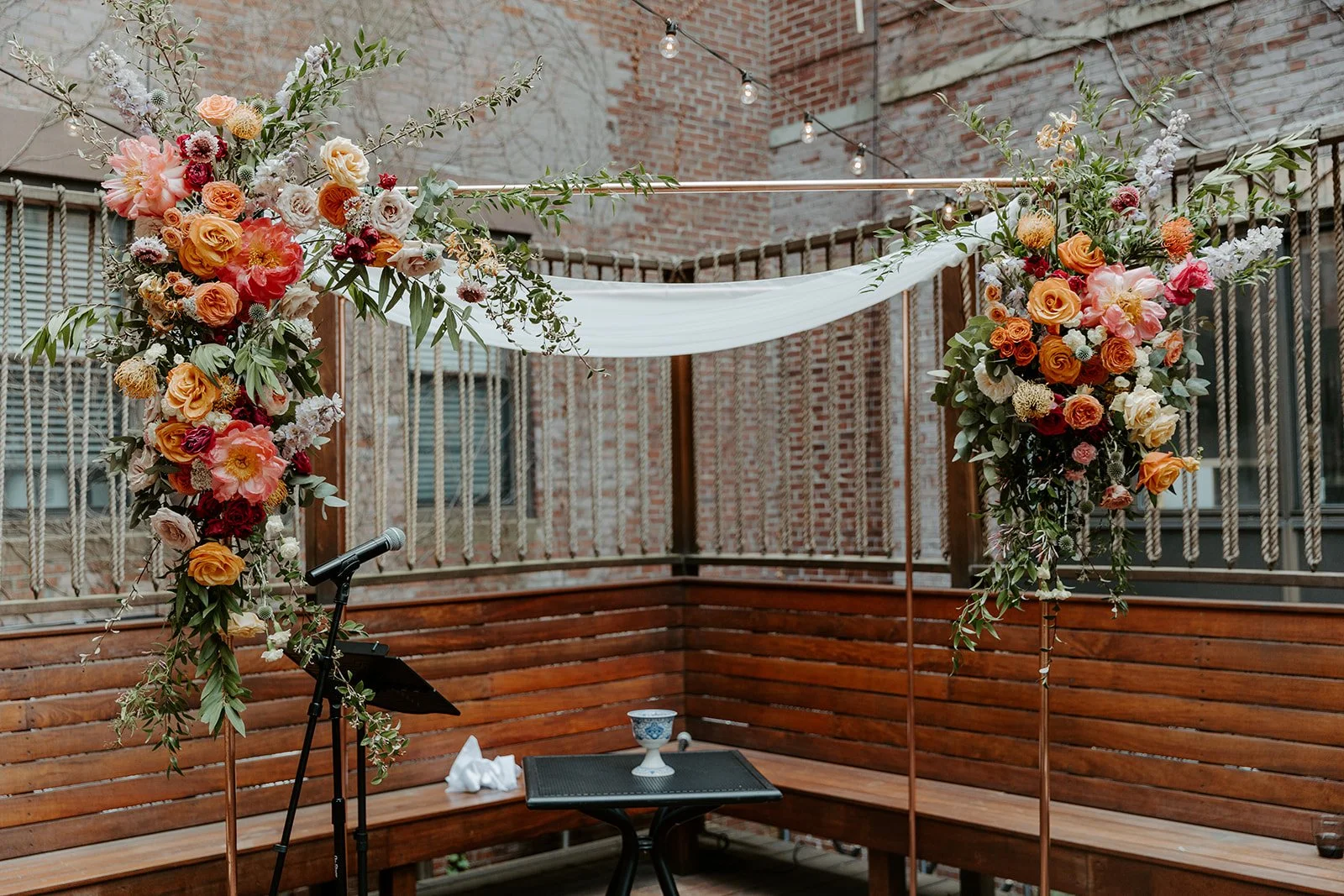 A wedding ceremony set up at a restaurant, SRV