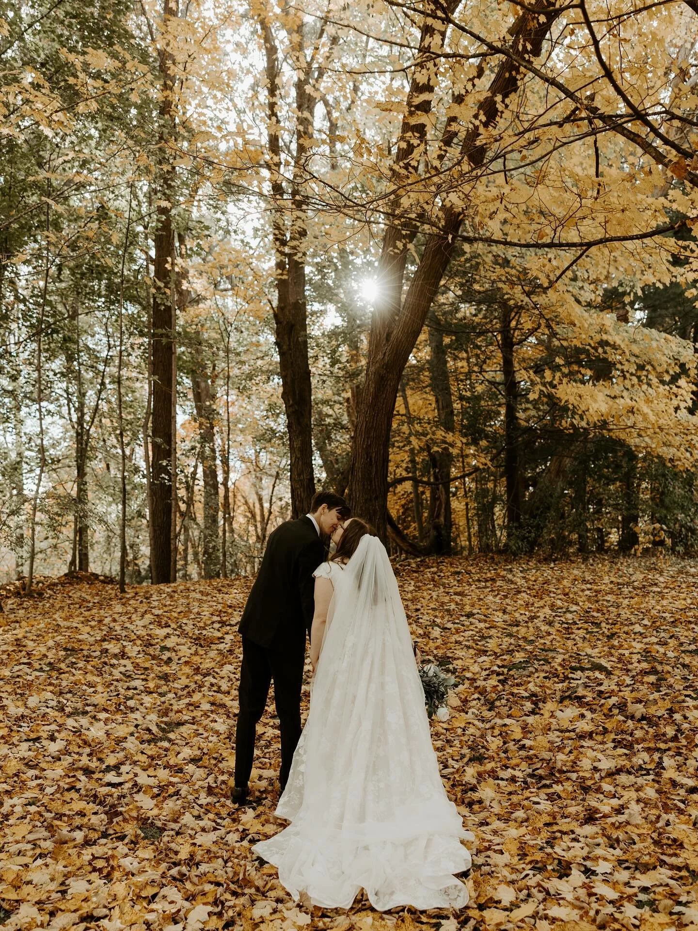 Leah and Norman got married a couple weeks ago at @eventsatgrove on the most perfect fall day! Colors were bursting, the vows were so beautiful and emotional, and the dance floor had everyone breaking it down in blue sunglasses 💙 It was such a gorge