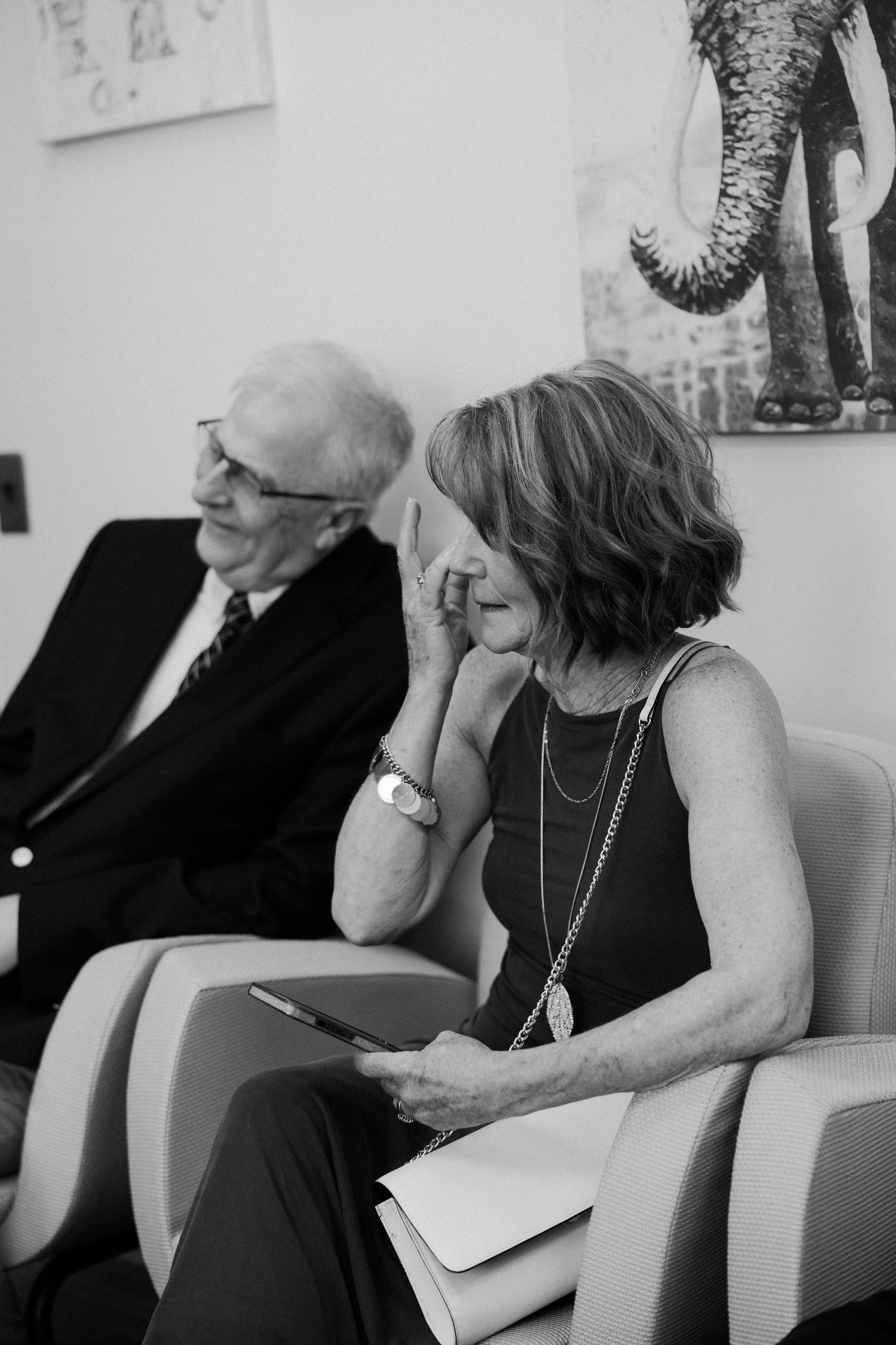 A mom crying watching a Boston City Hall wedding