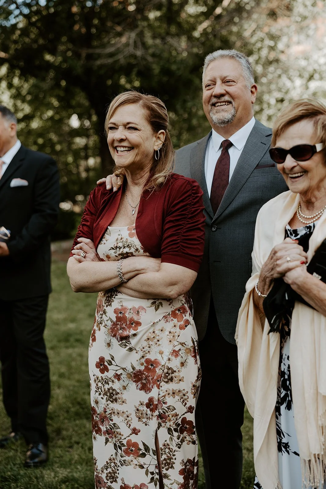 Guests watching a Boston elopement at The Greenway