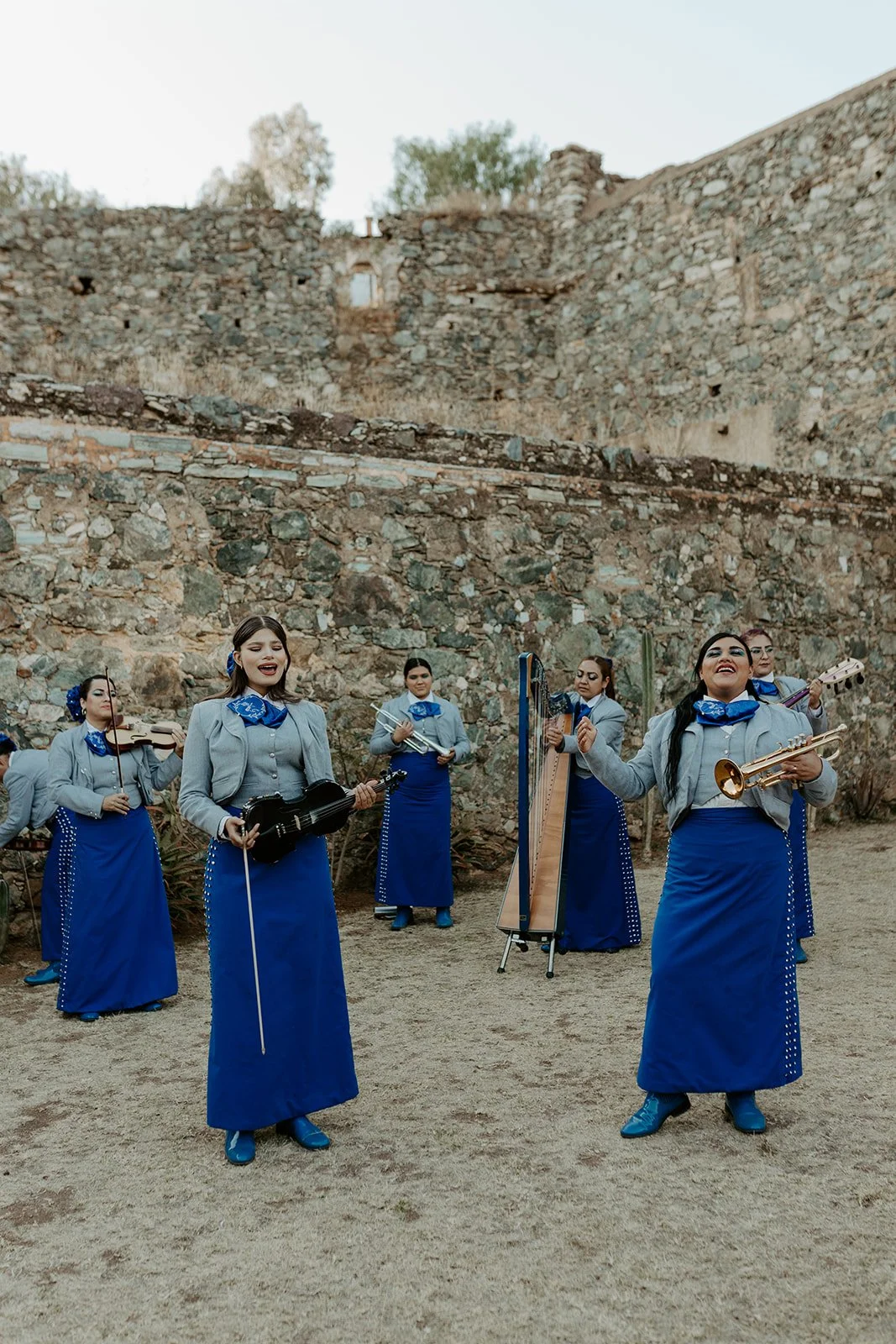 A MAriachi band at a Mexico destination wedding location