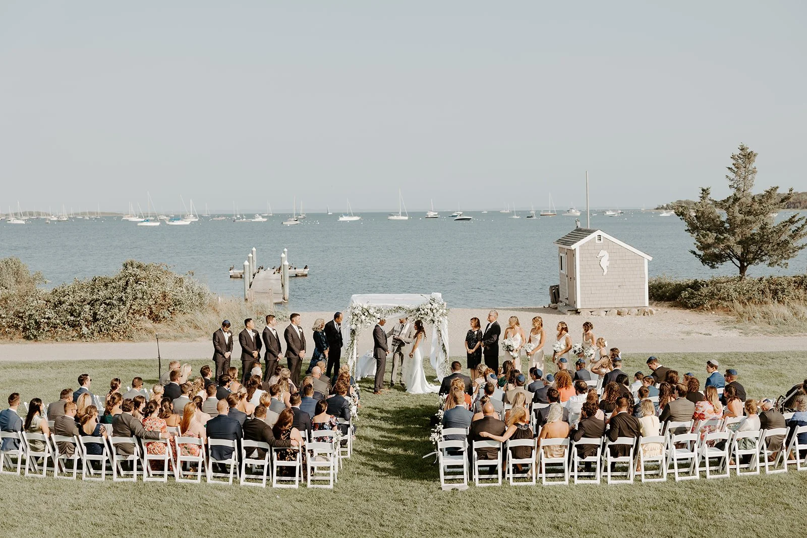 A wedding ceremony at Shining Tides