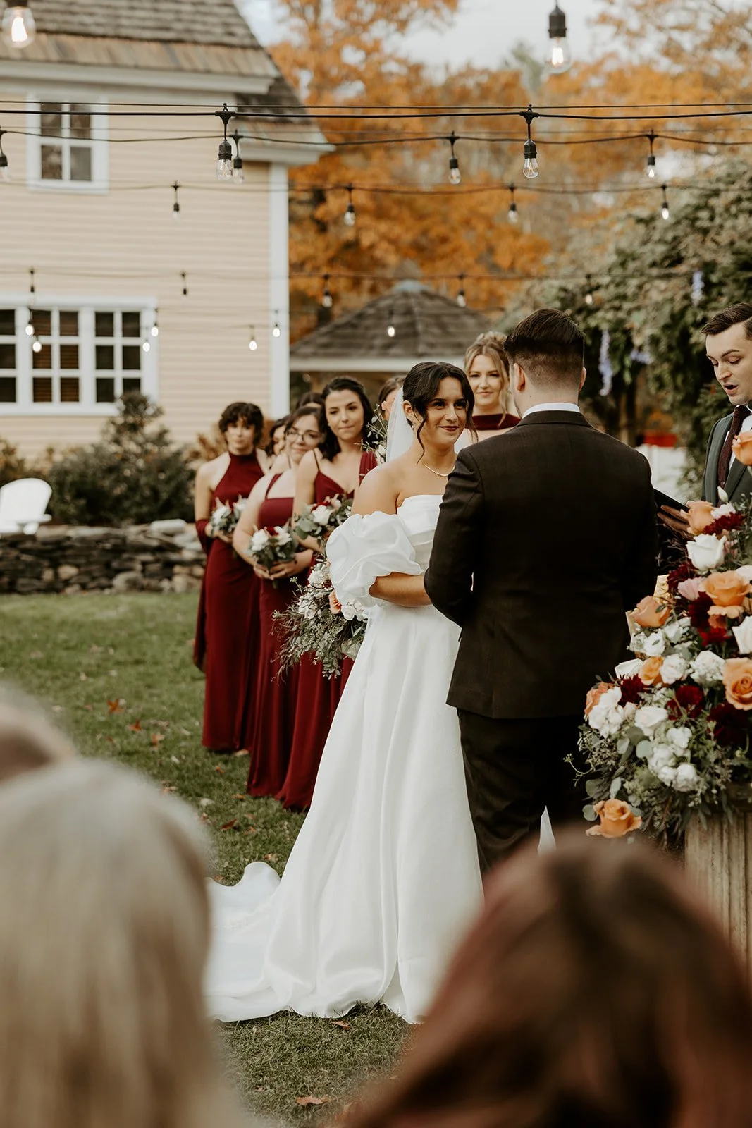 A wedding ceremony from a fall wedding