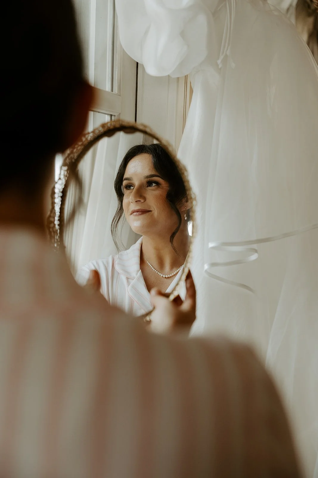 A bride getting ready for her wedding
