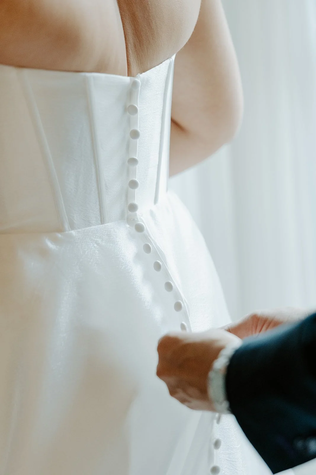 A bride getting ready for her wedding