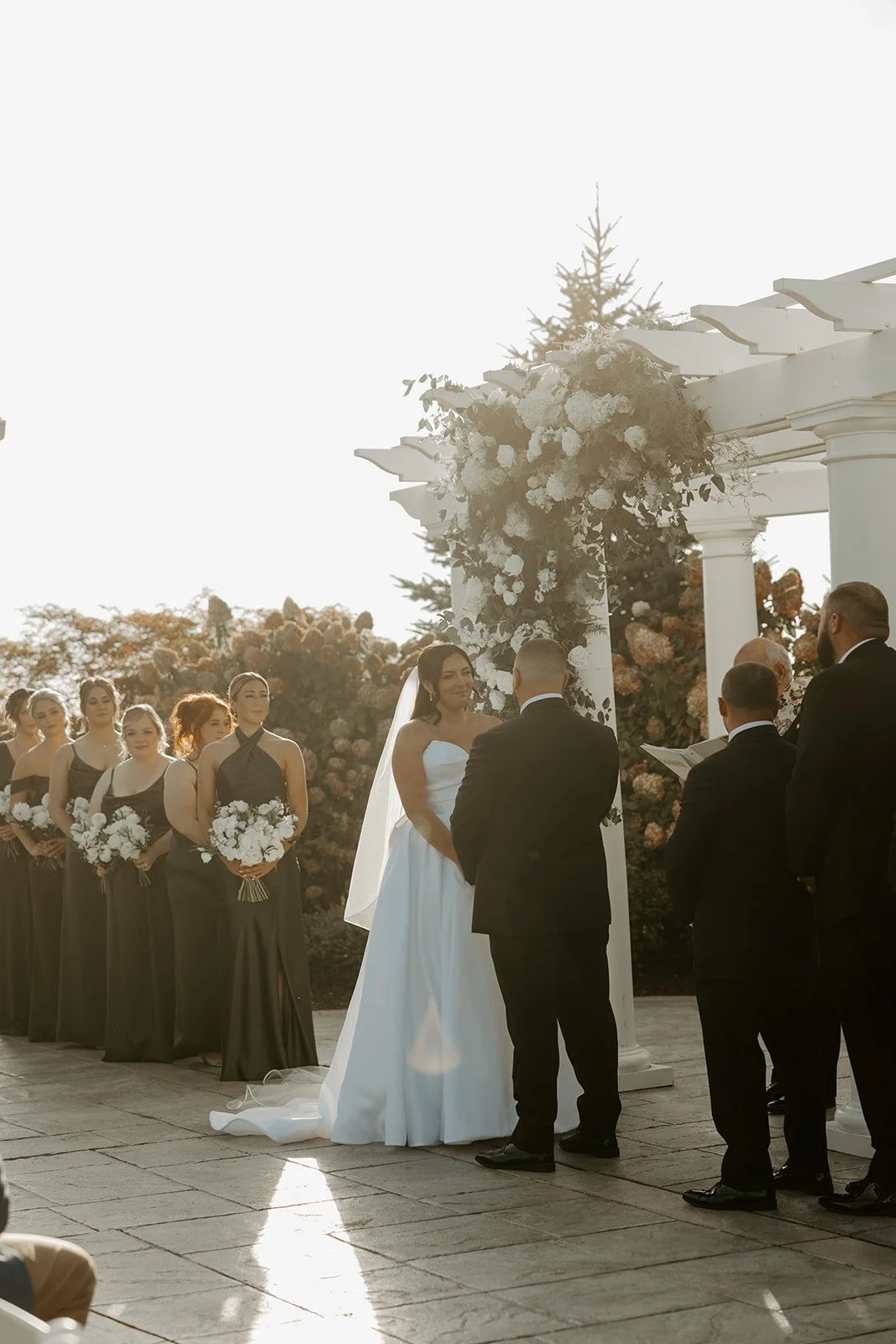 A wedding ceremony at Waverly Oaks