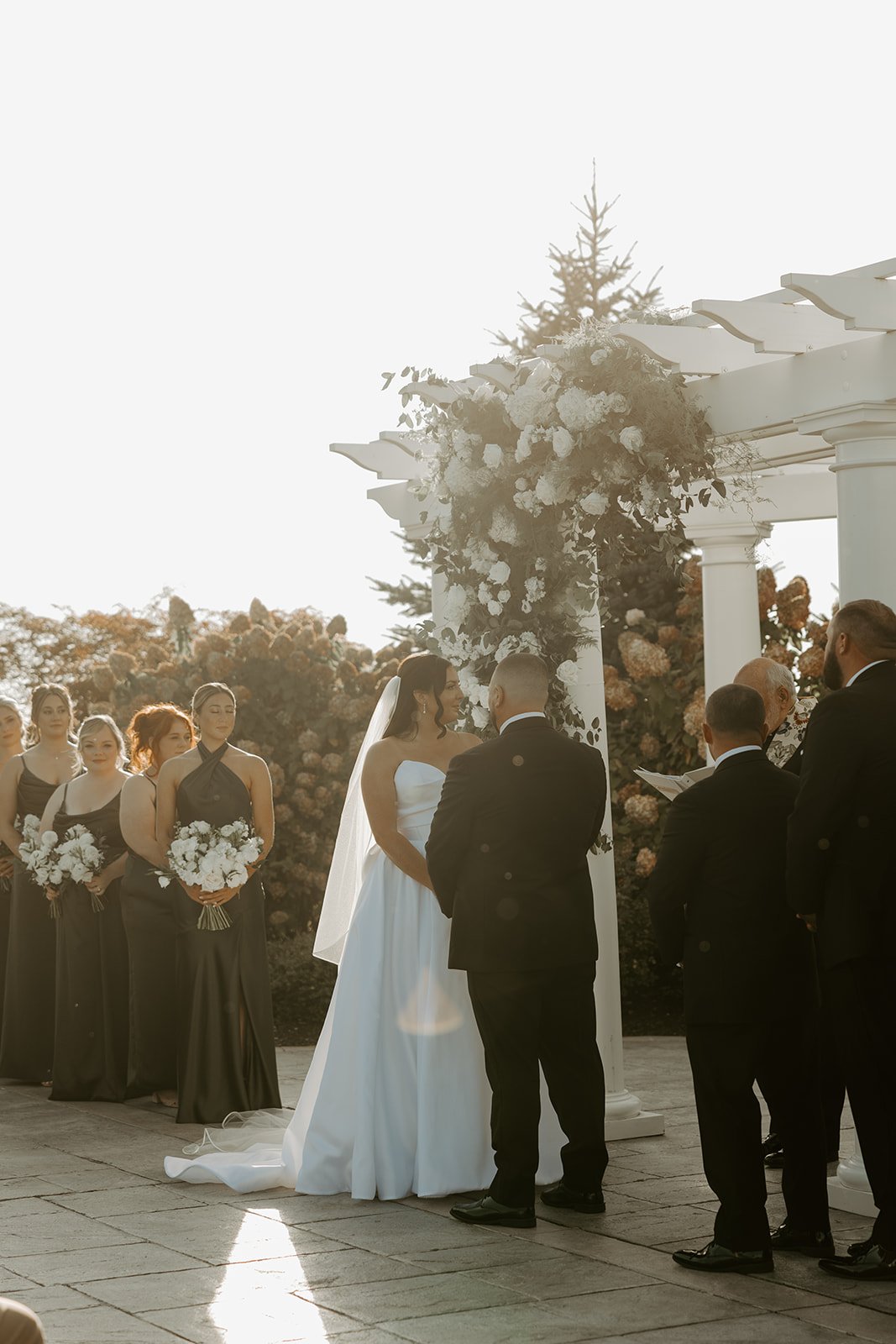 A wedding ceremony at Waverly Oaks