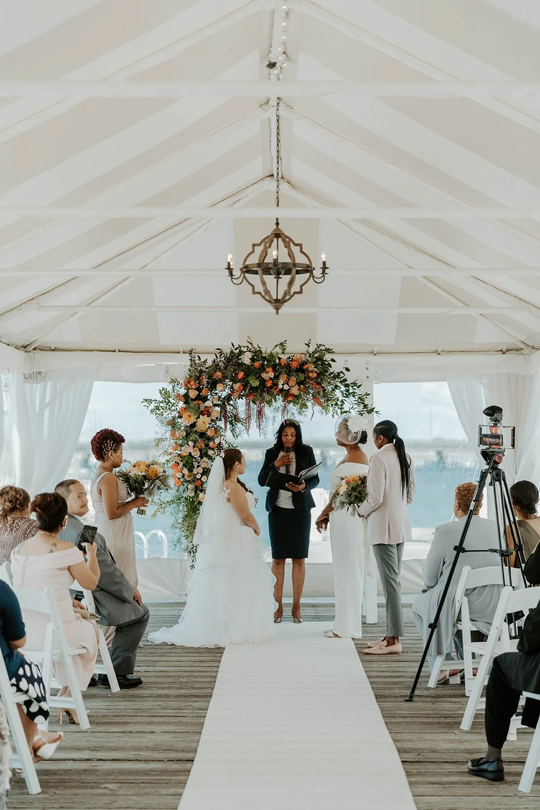 Two brides at their wedding ceremony