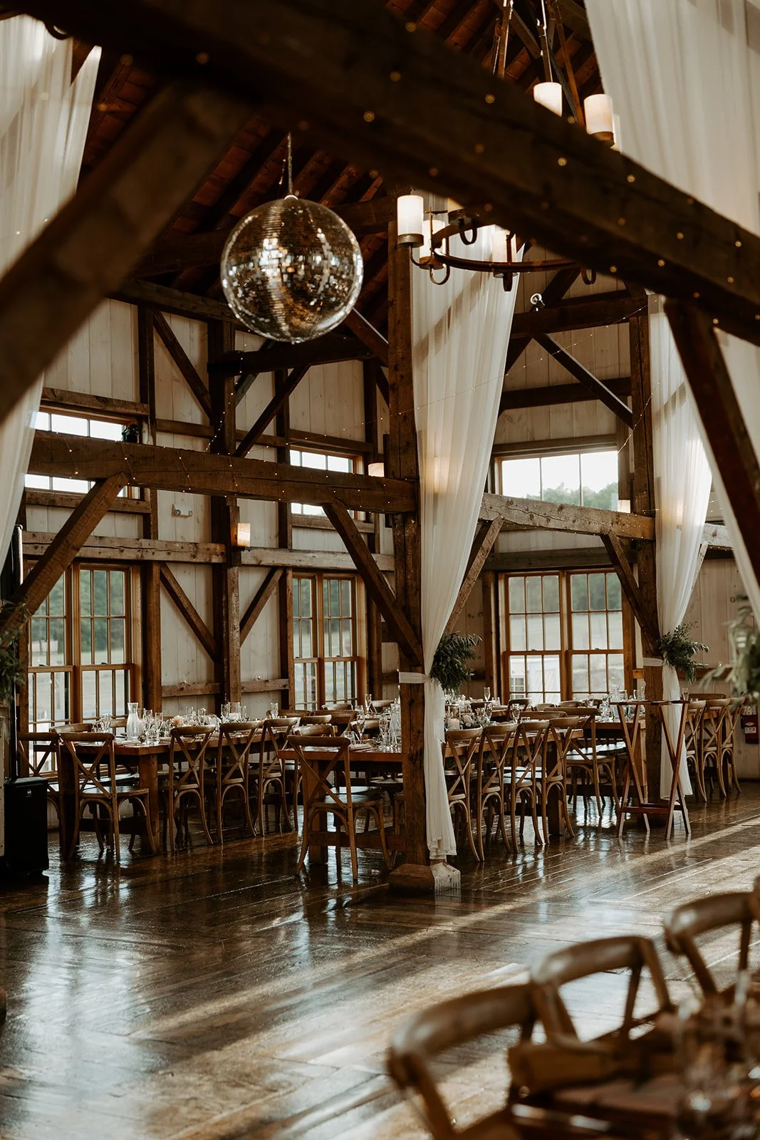 A barn wedding reception