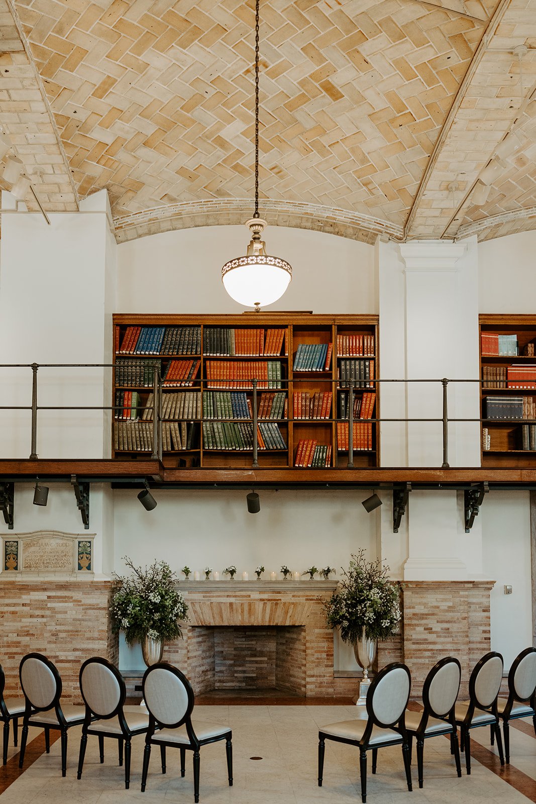 A Boston Public Library wedding setup