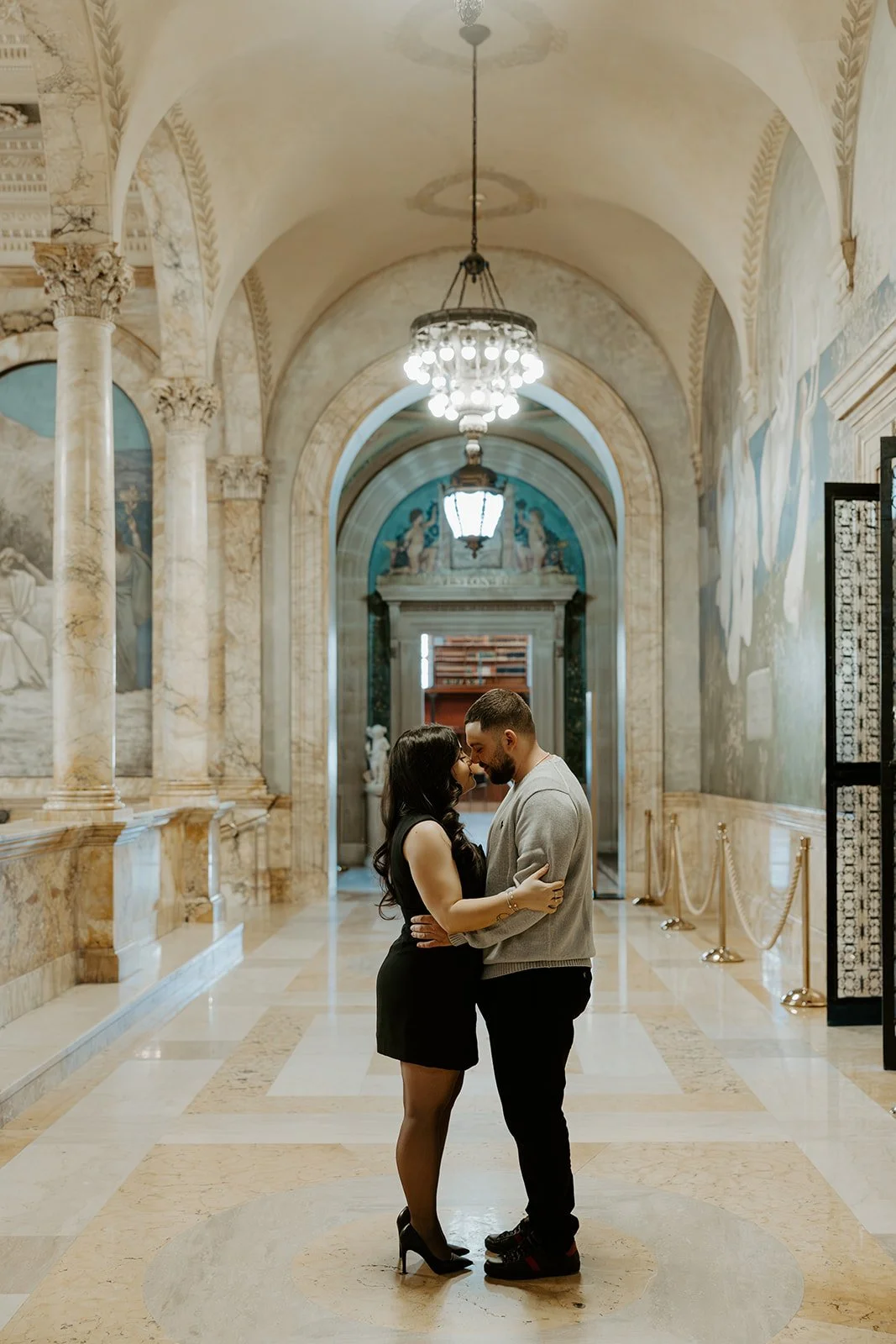 A couple taking engagement photos at one of my favorite Massachusetts engagement photo locations