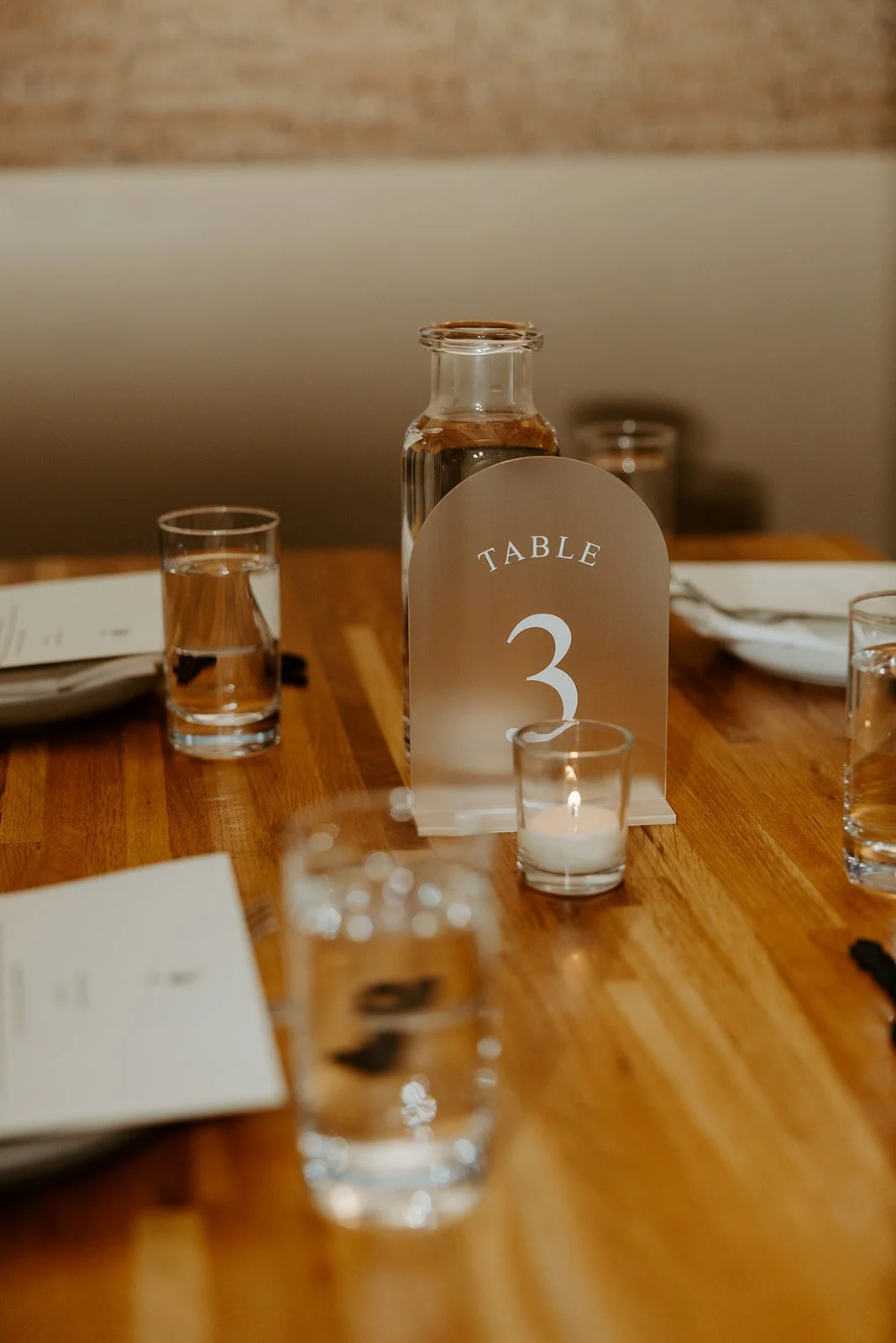 Wedding tables decorated for a reception