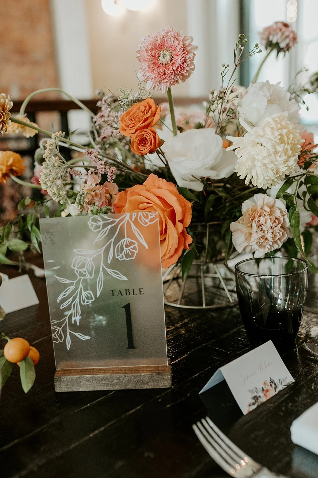 A wedding table setup at SRV