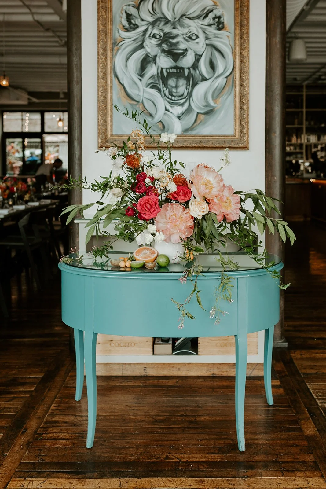 A wedding table setup at SRV