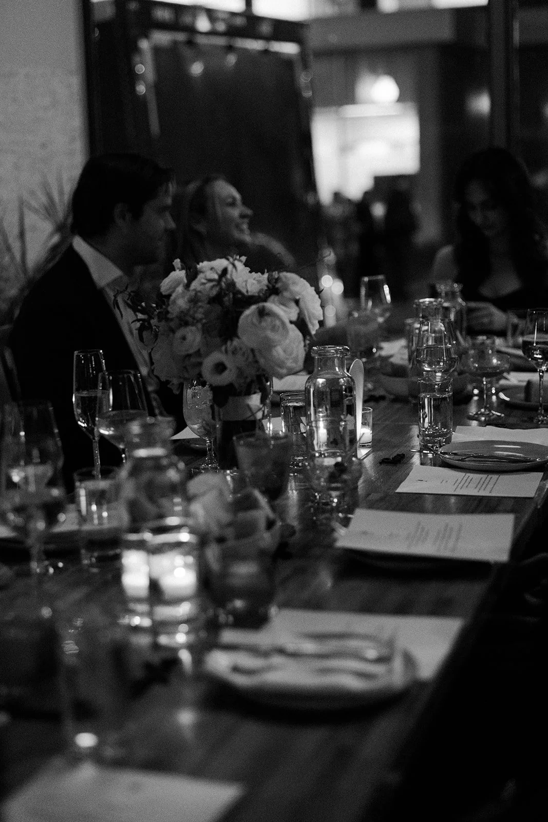 Guests at a table at a wedding reception