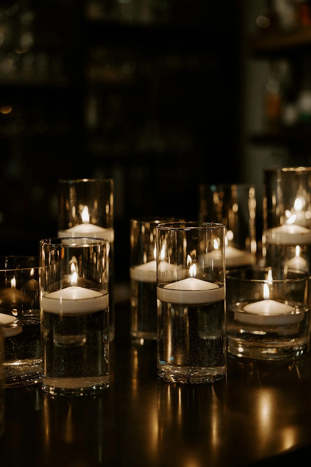 Candles for decor for an pff season wedding