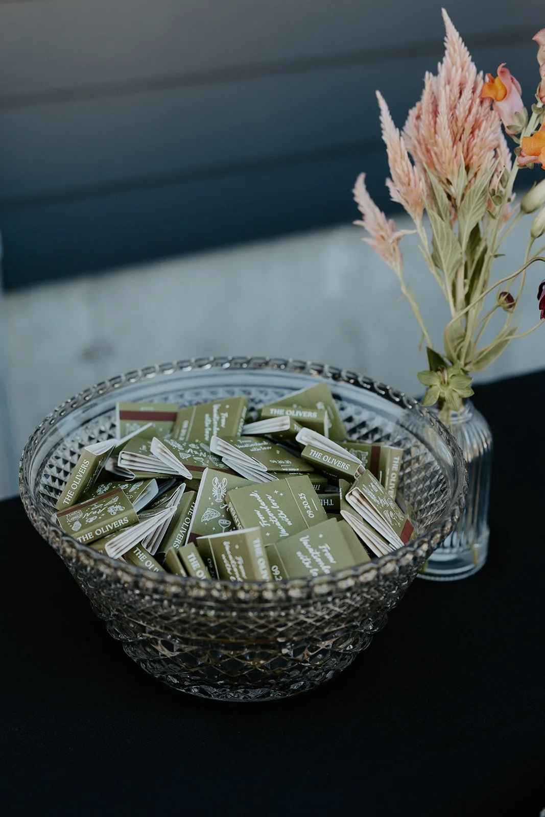 Wedding matchbooks as ideas for a backyard wedding