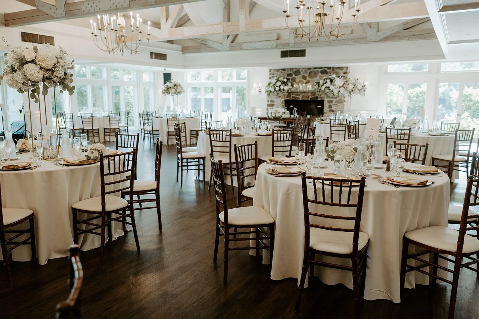 A wedding reception setup for a Boston wedding, demonstrating how to plan a wedding