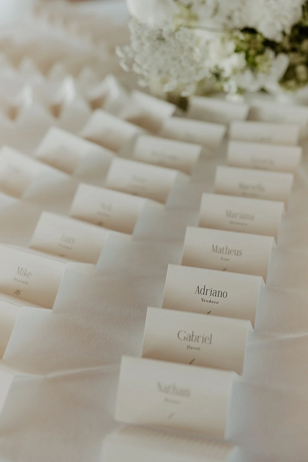 Wedding seating chart name cards, being able to be checked off the wedding planning checklist