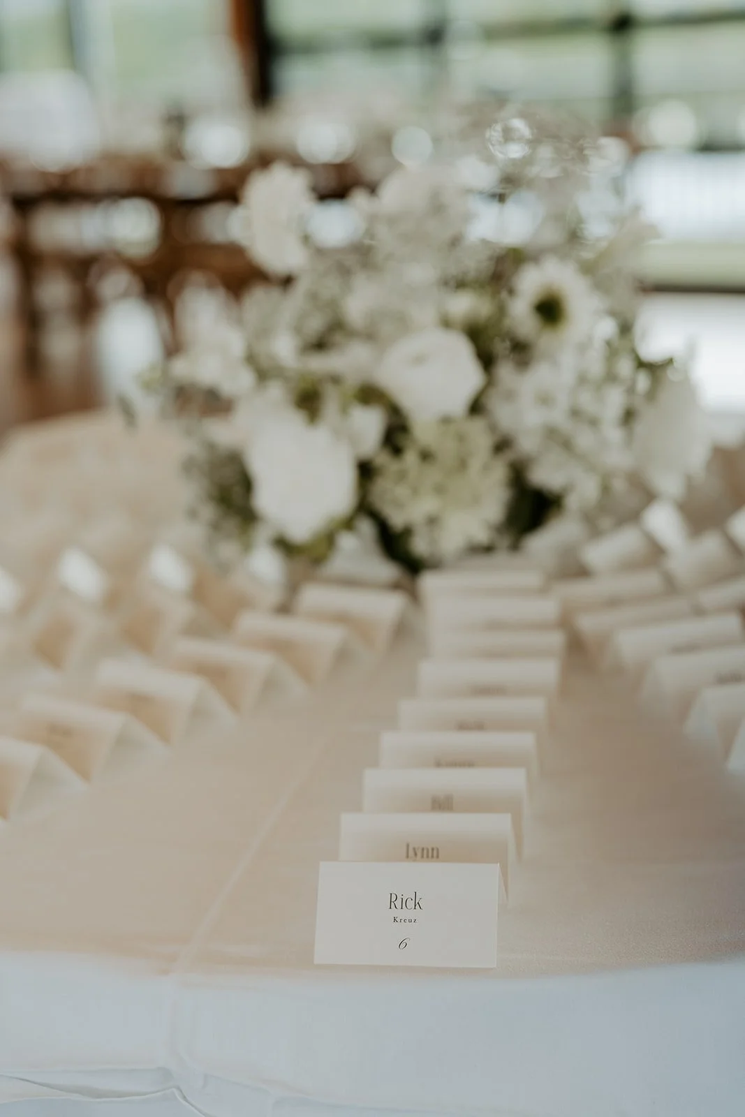 Wedding seating chart name cards, being able to be checked off the wedding planning checklist