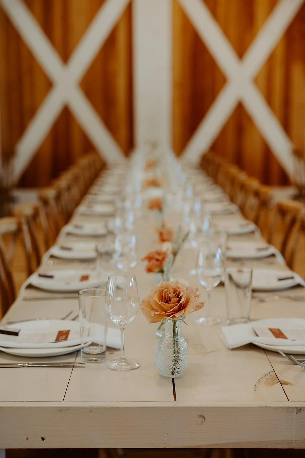 Wedding table decor from a barn wedding
