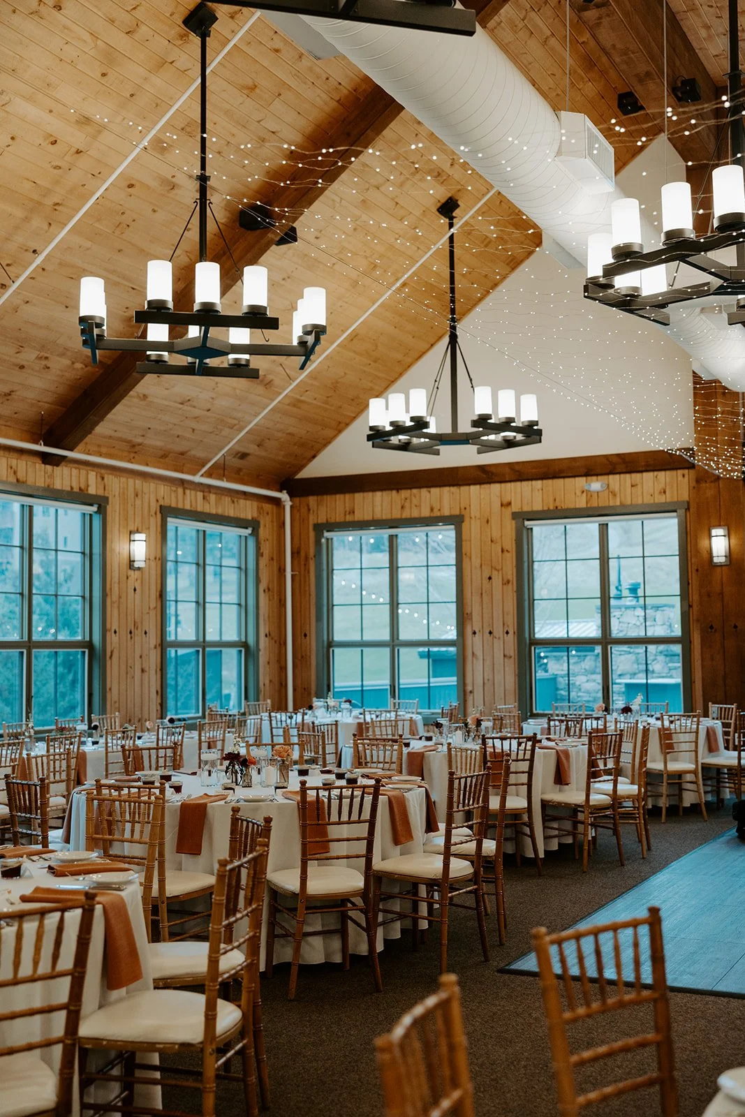 A wedding reception inside of Sugarbush Inn
