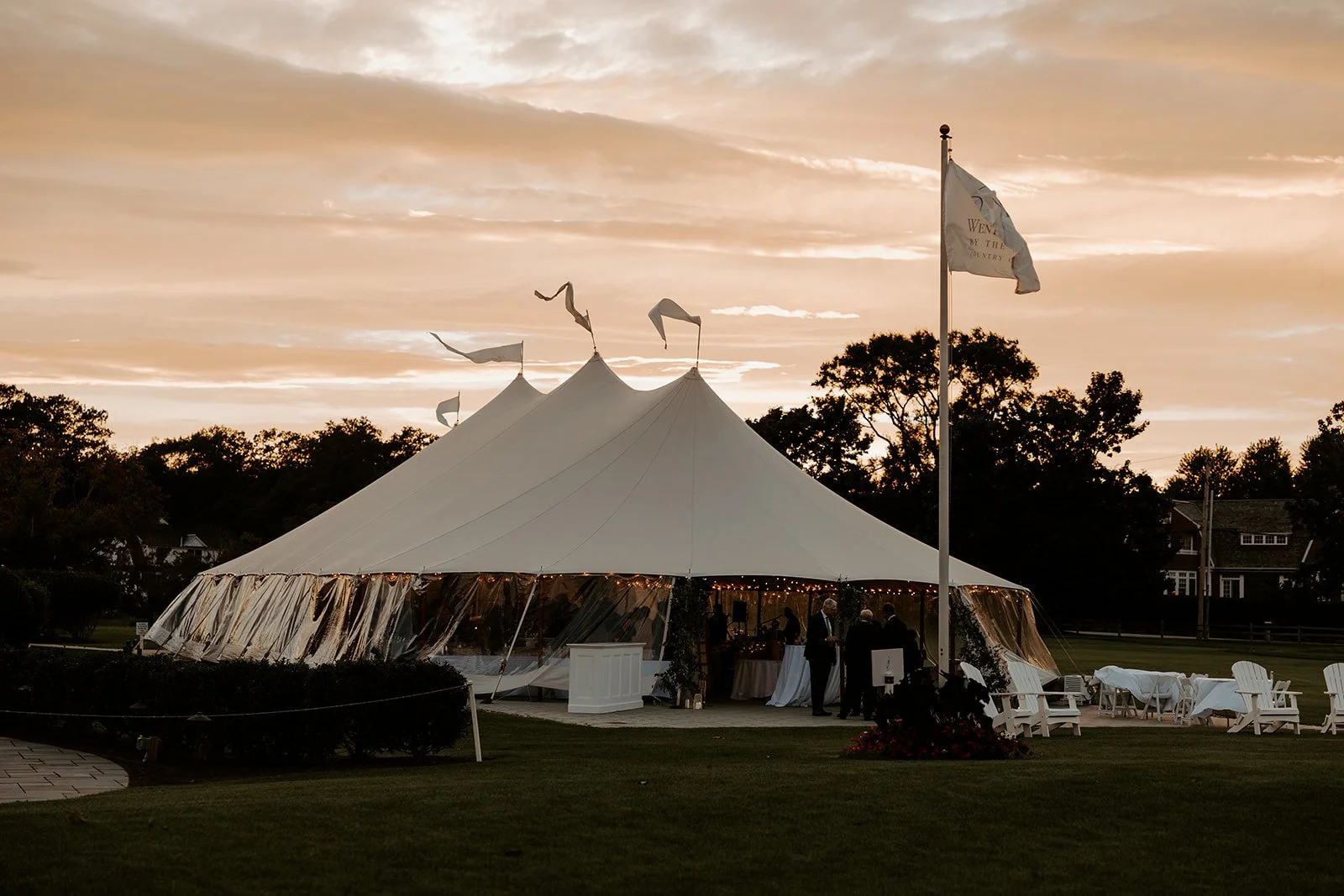 An outdoor wedding reception venue in New Hampshire