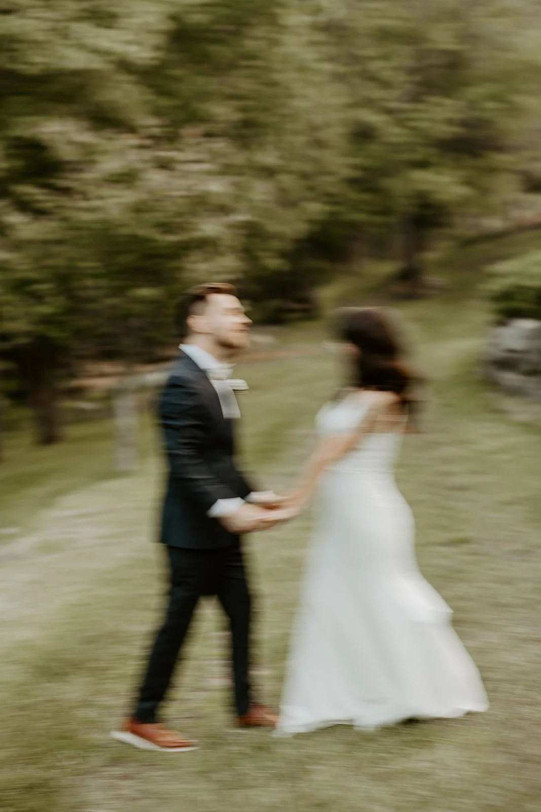 Blurry wedding photos of a bride and groom from a wedding photo list