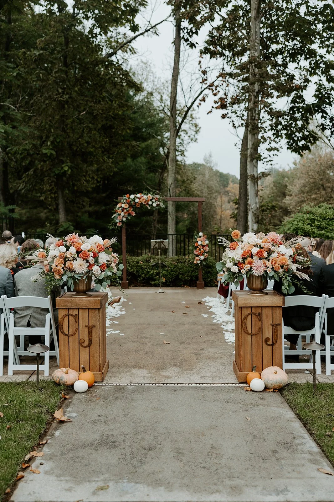 A wedding ceremony setup at the Grove at Briar Barn Inn