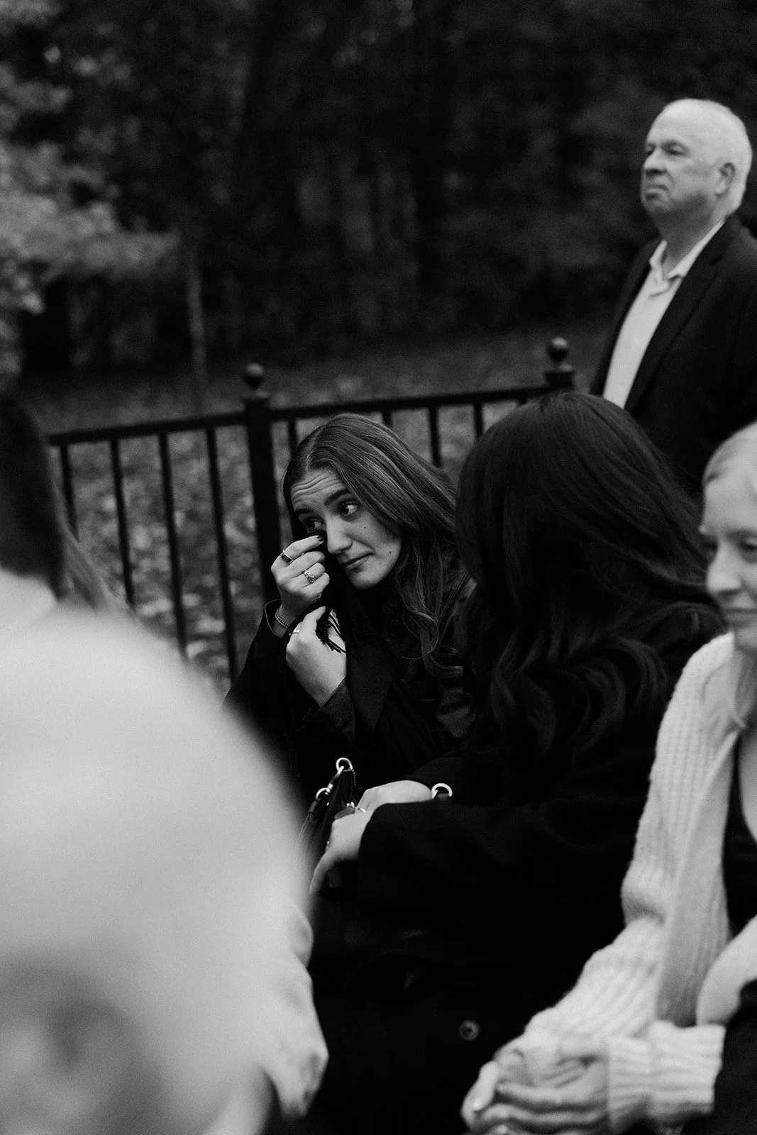 Wedding guests at a wedding ceremony at the grove at briar barn inn