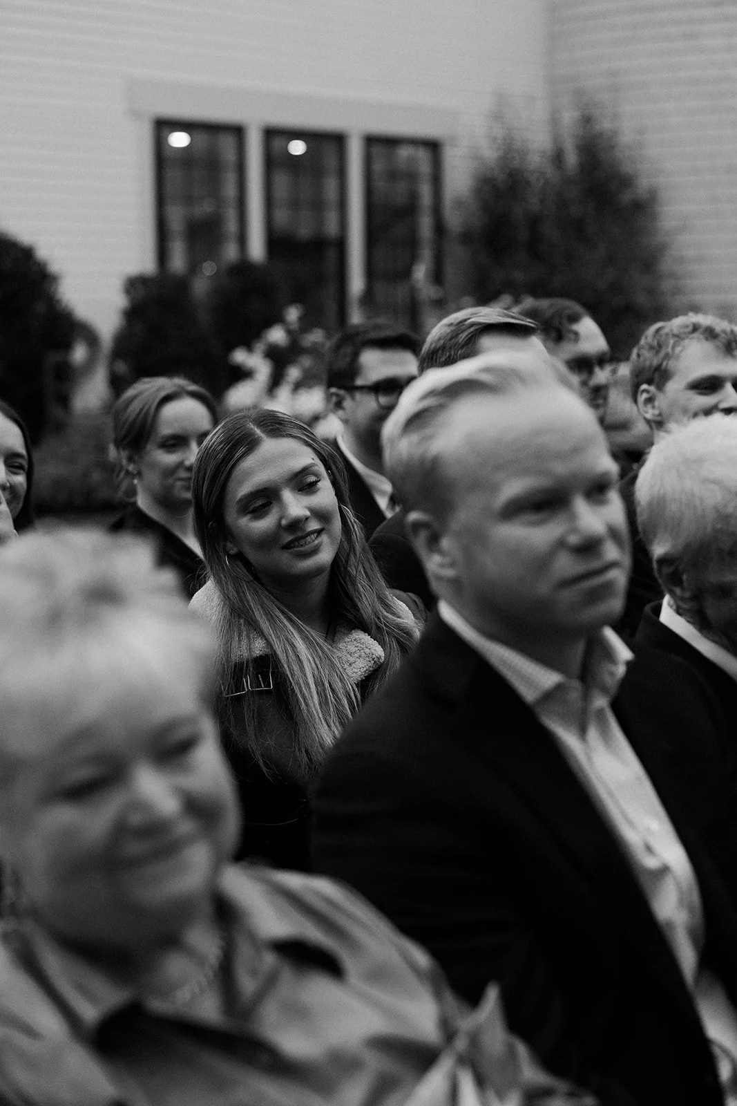 Wedding guests at a wedding ceremony at the grove at briar barn inn
