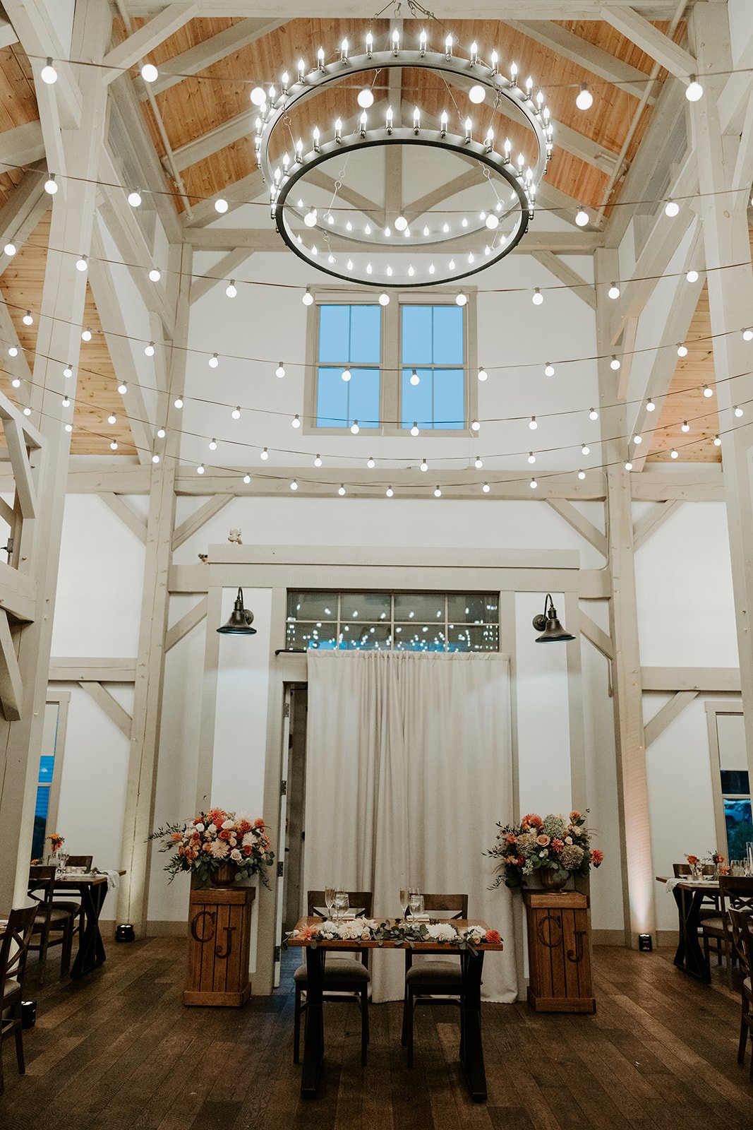 A wedding reception setup at The Grove at Briar Barn Inn
