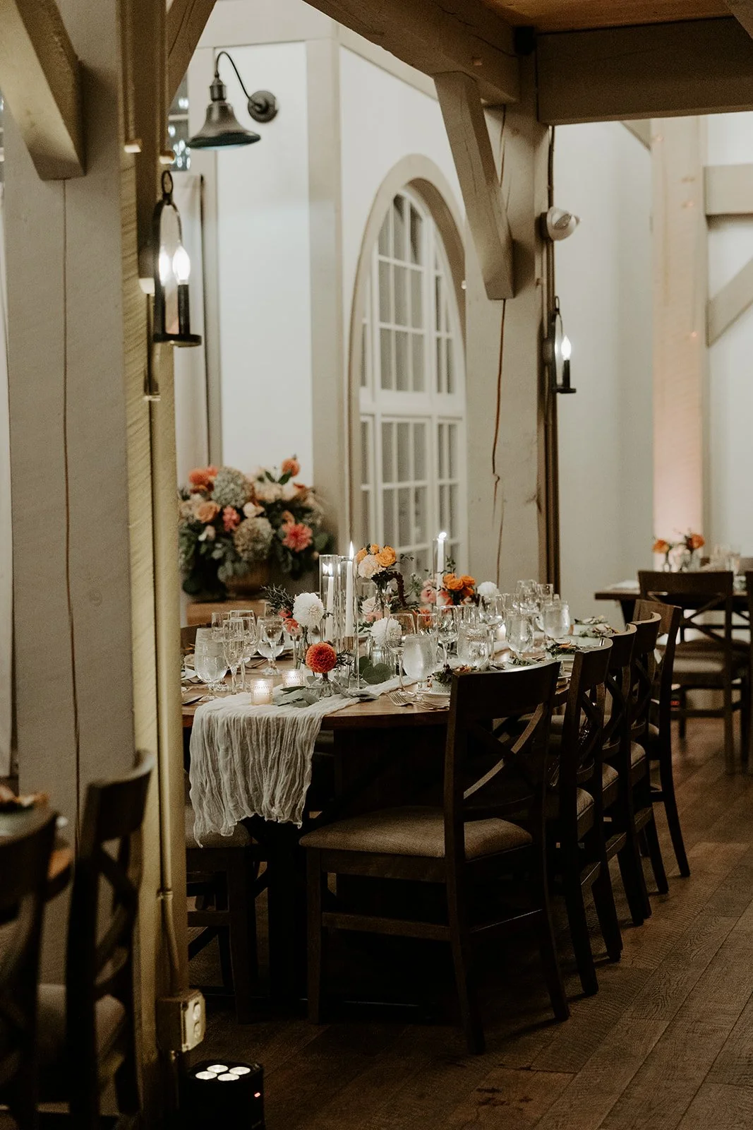 A wedding reception setup at The Grove at Briar Barn Inn