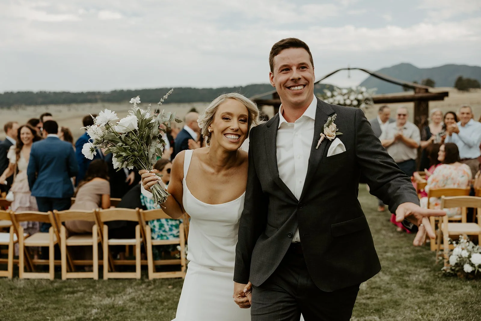 A bride and groom at their destination wedding ceremony